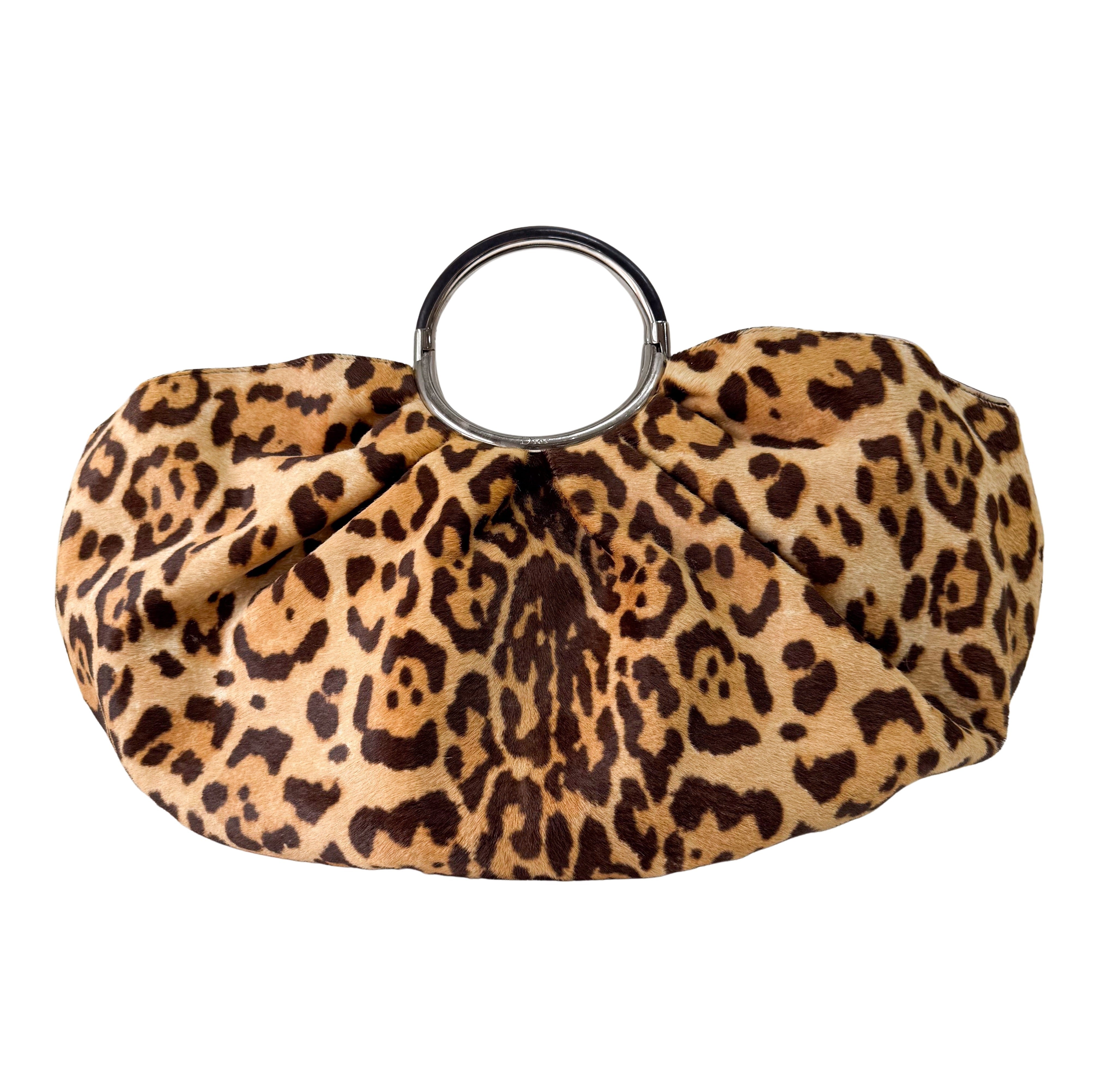 Pony Hair Leopard Print Handbag