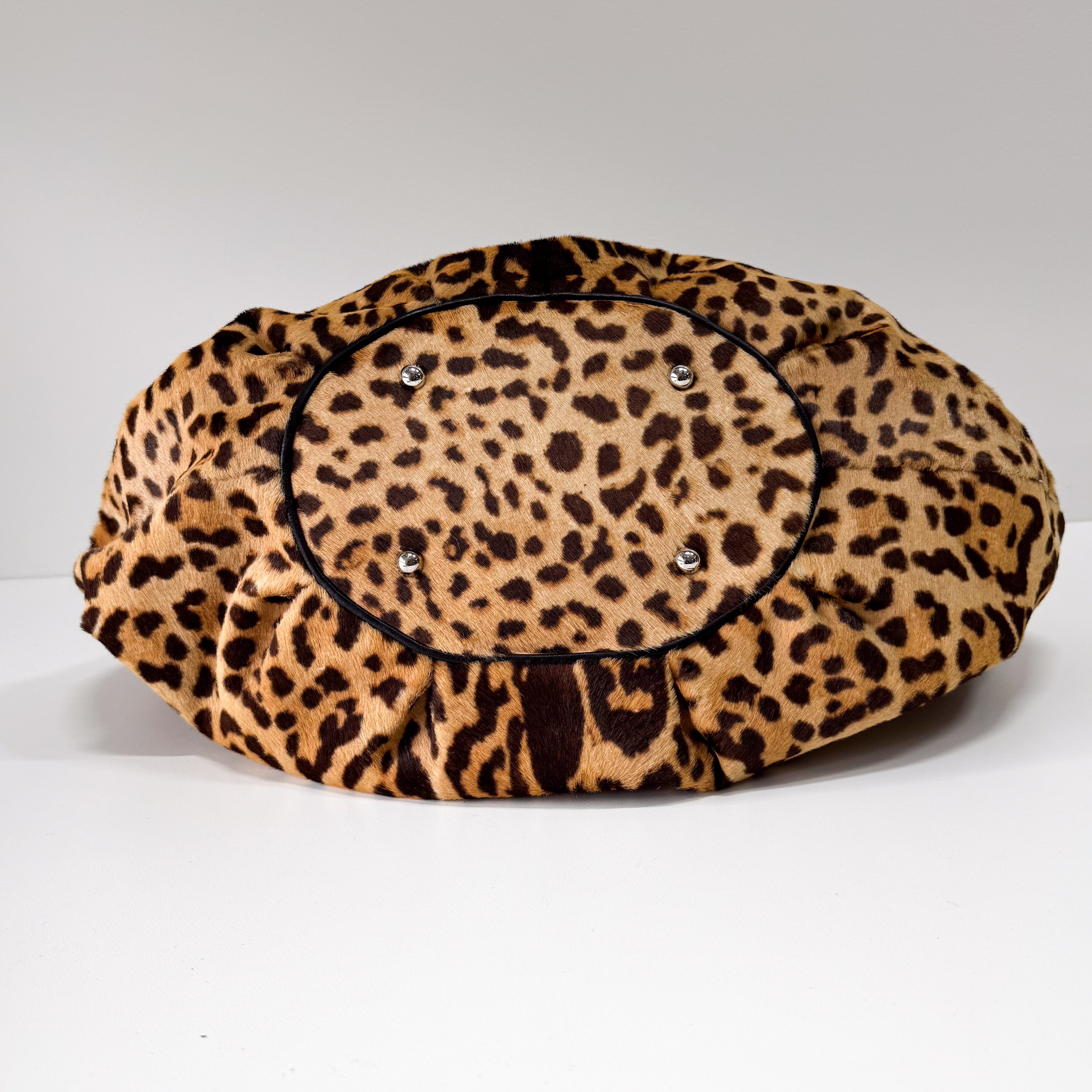 Pony Hair Leopard Print Handbag