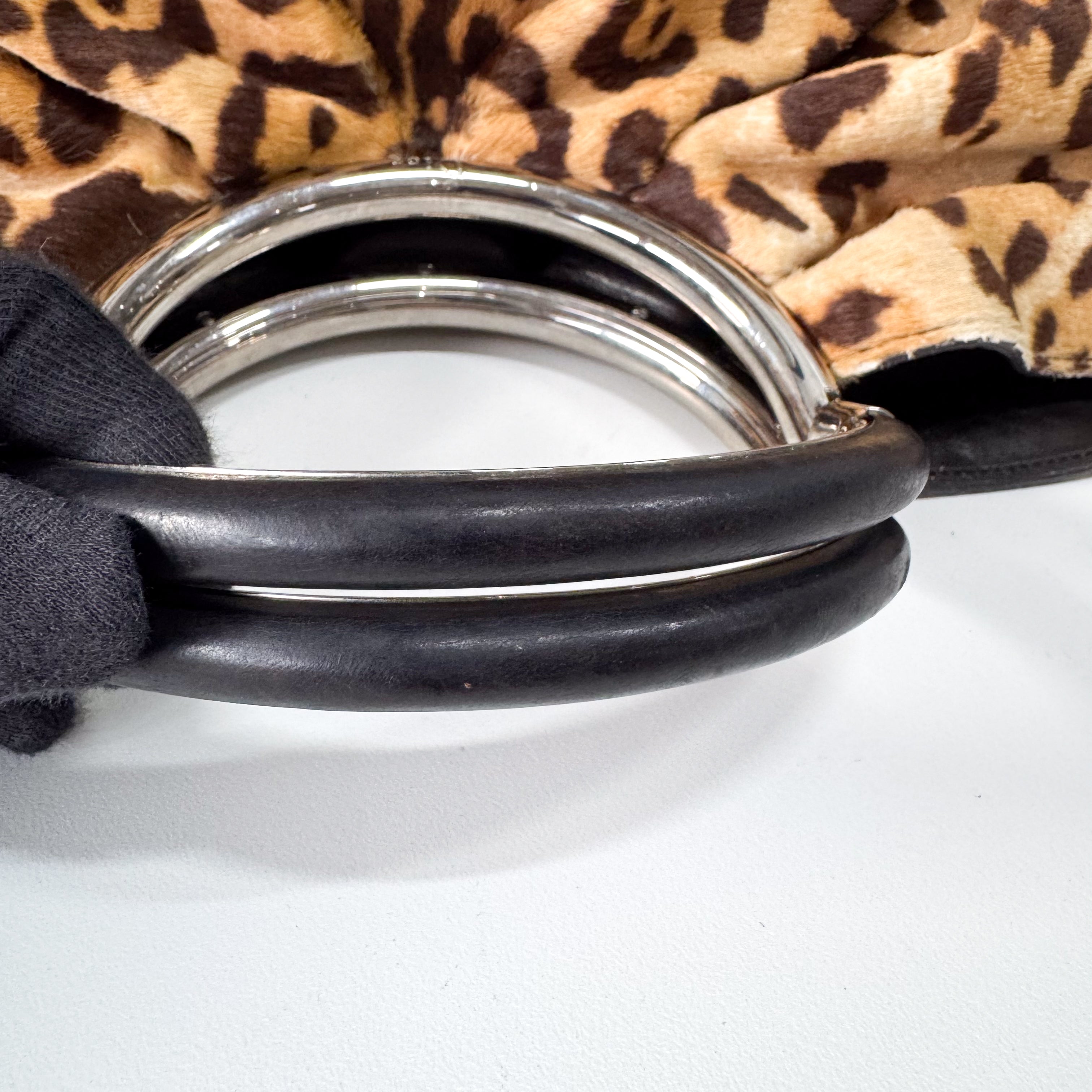 Pony Hair Leopard Print Handbag