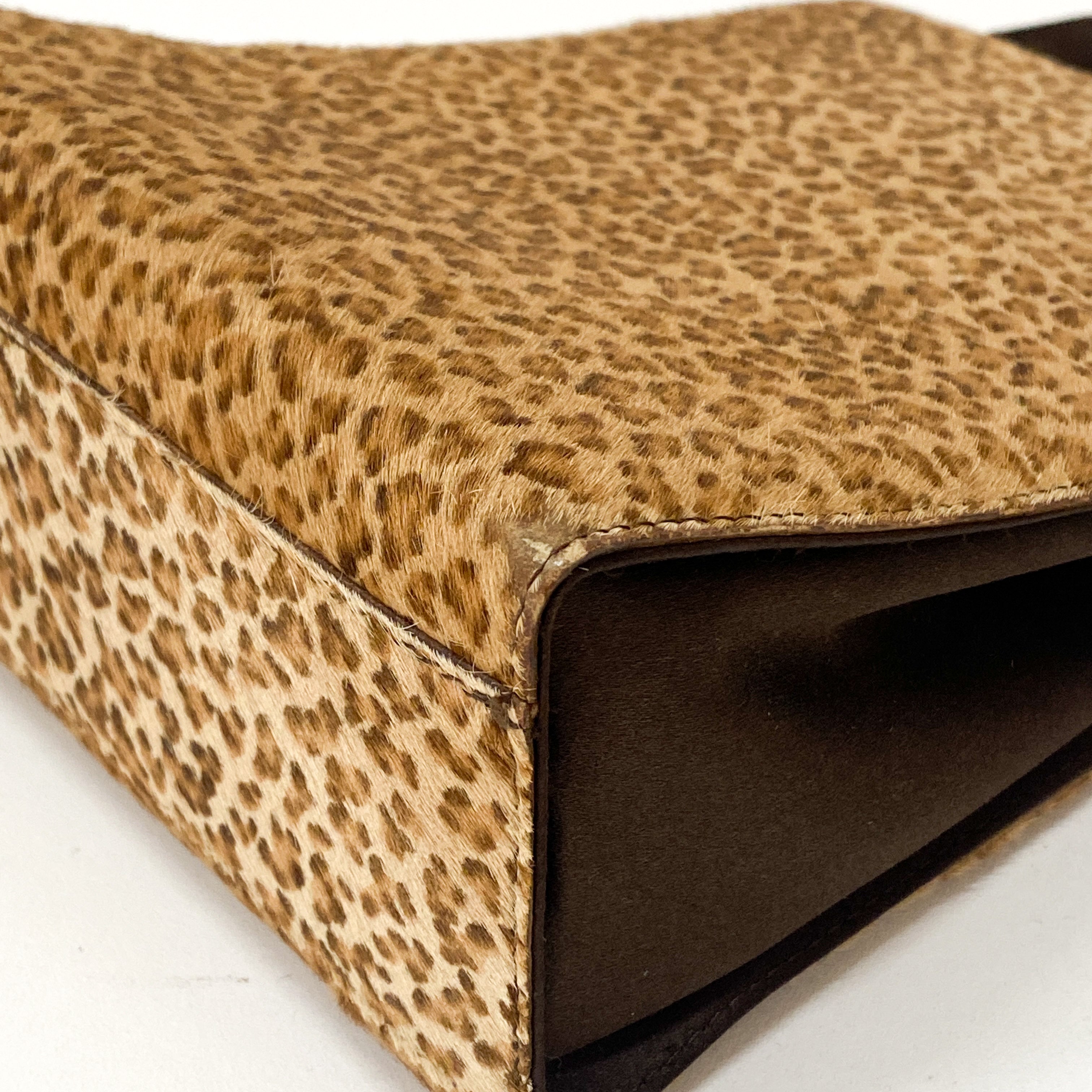 Leopard Print Pony Hair Handbag