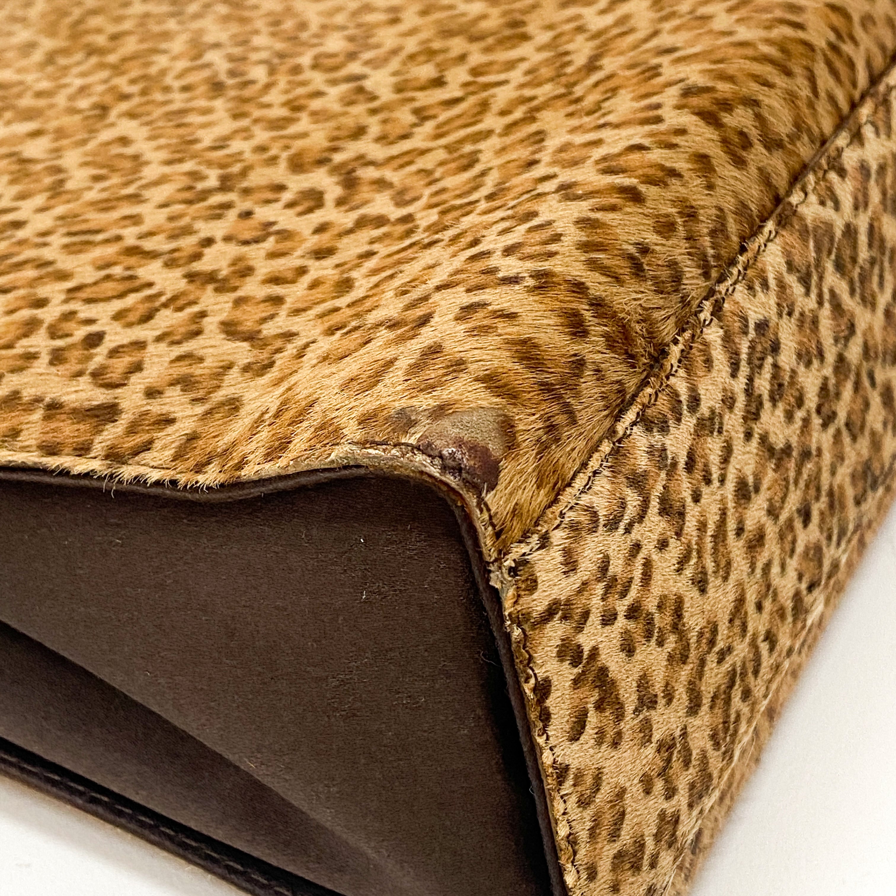 Leopard Print Pony Hair Handbag