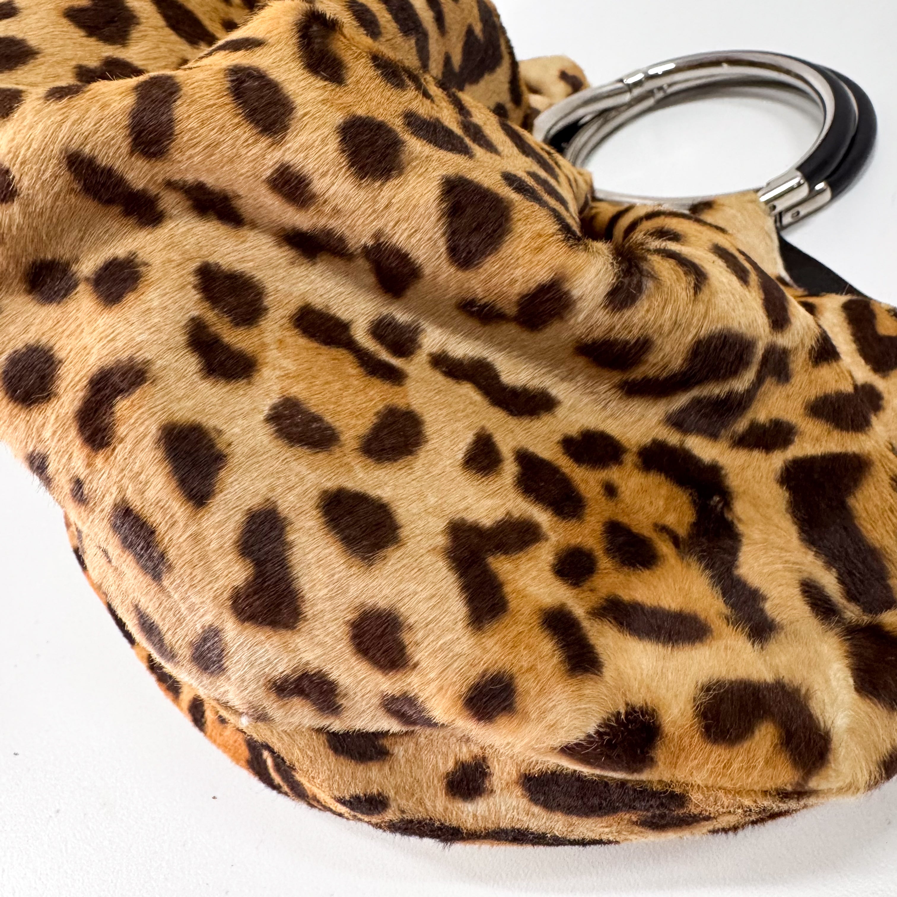 Pony Hair Leopard Print Handbag