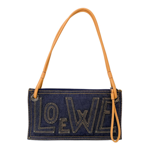 Anagram Blue Denim Shoulder Bag