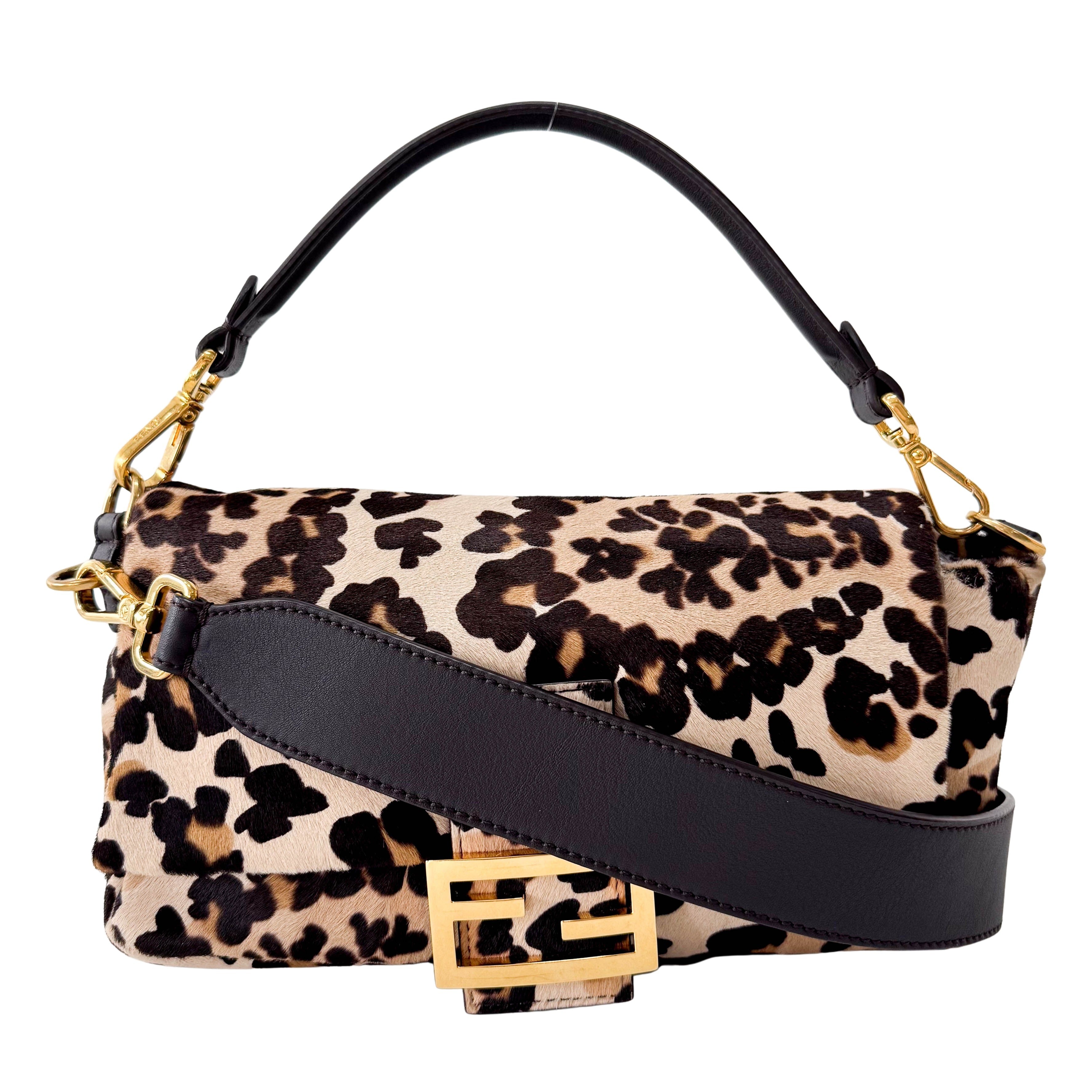 Baguette Leopard Print Pony Hair