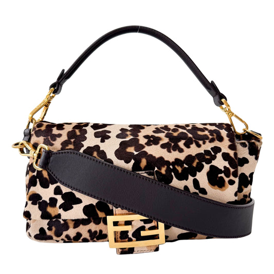 Baguette Leopard Print Pony Hair