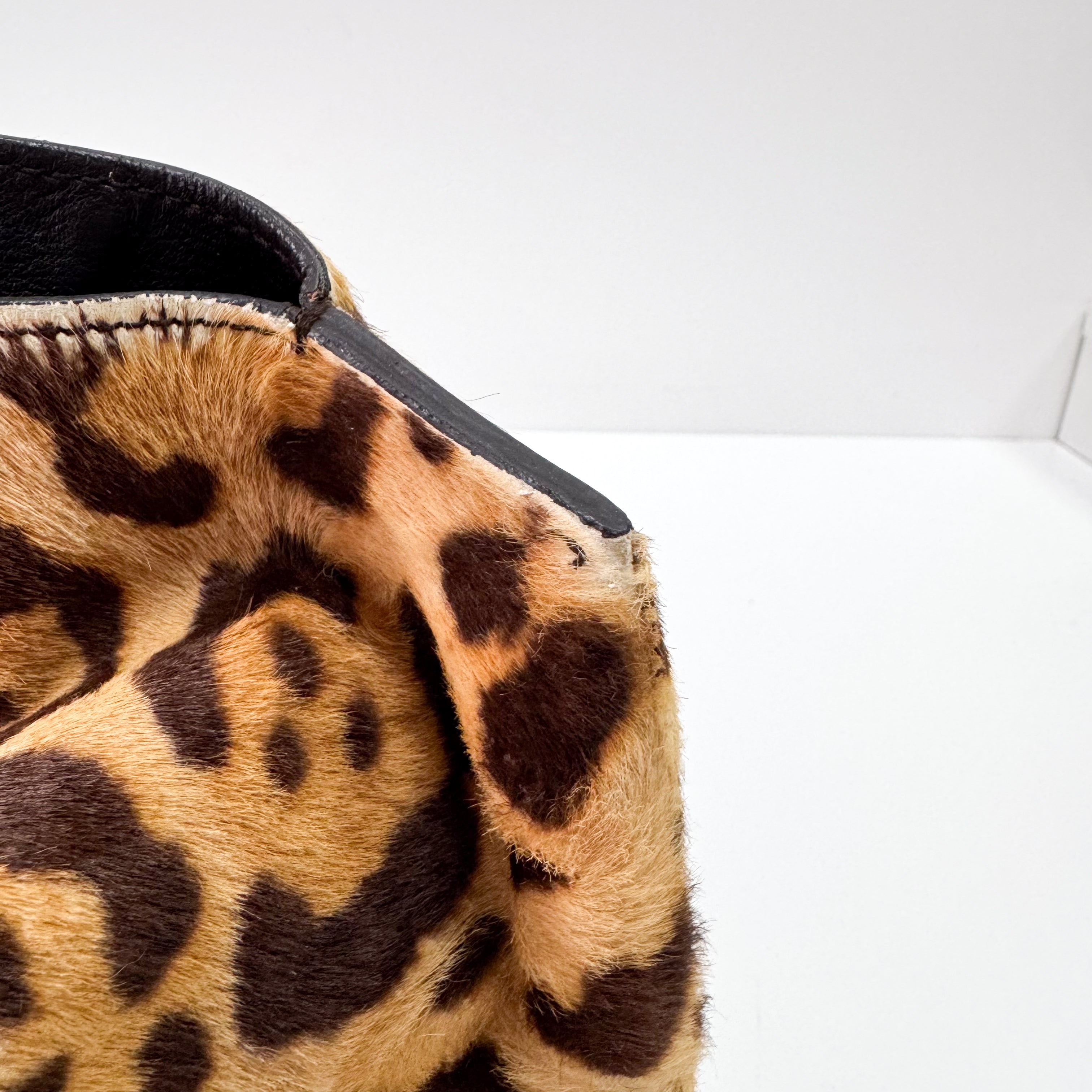 Pony Hair Leopard Print Handbag