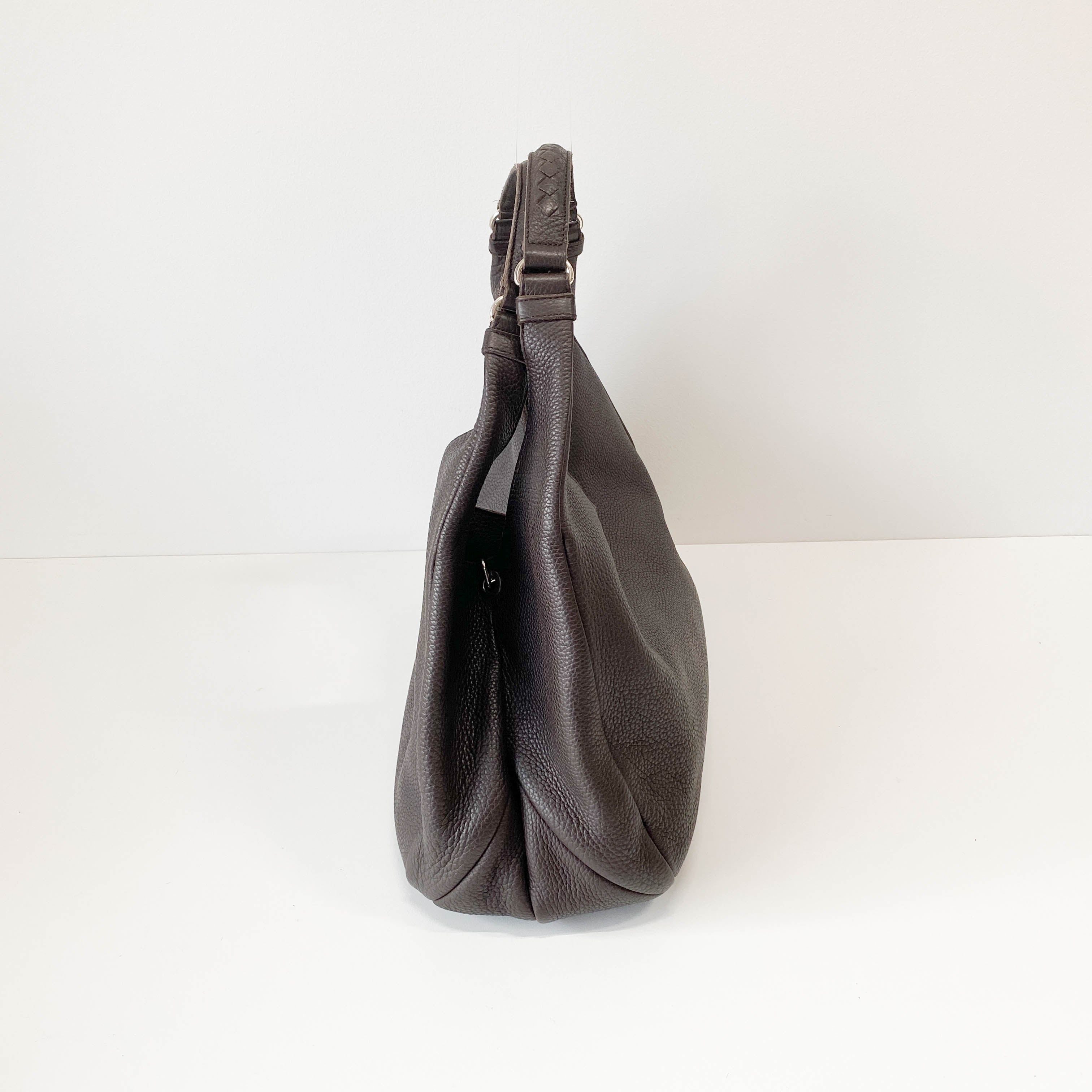Campana Brown Leather Hobo Shoulder Bag