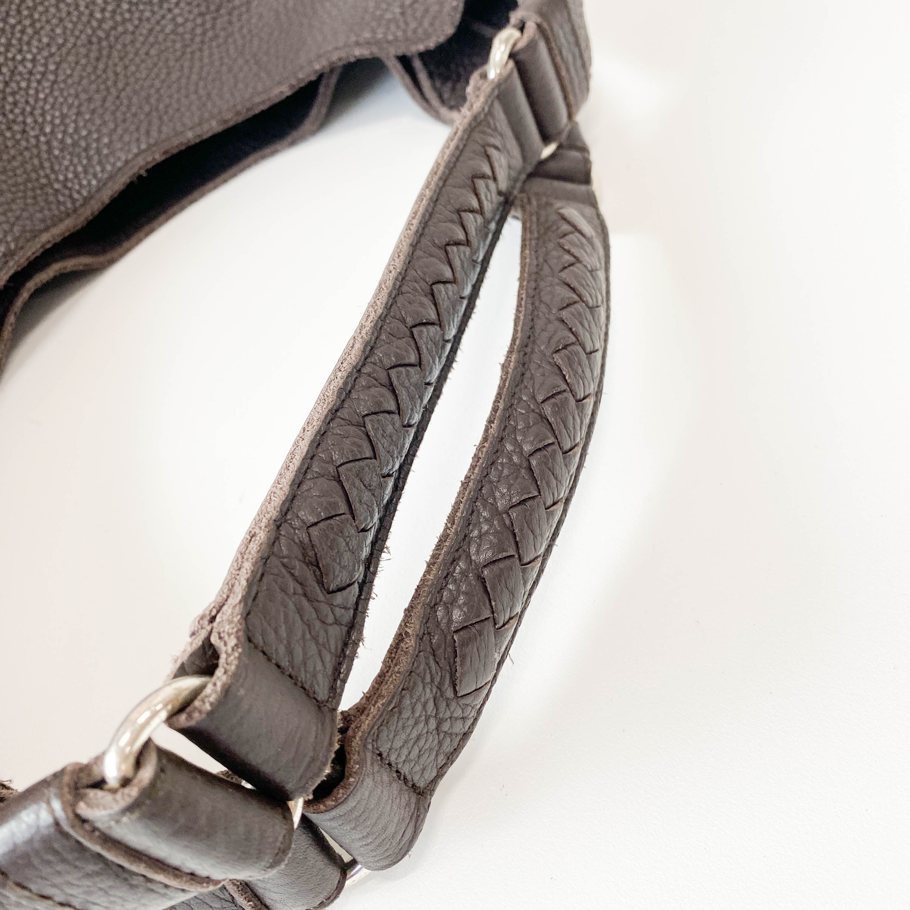 Campana Brown Leather Hobo Shoulder Bag