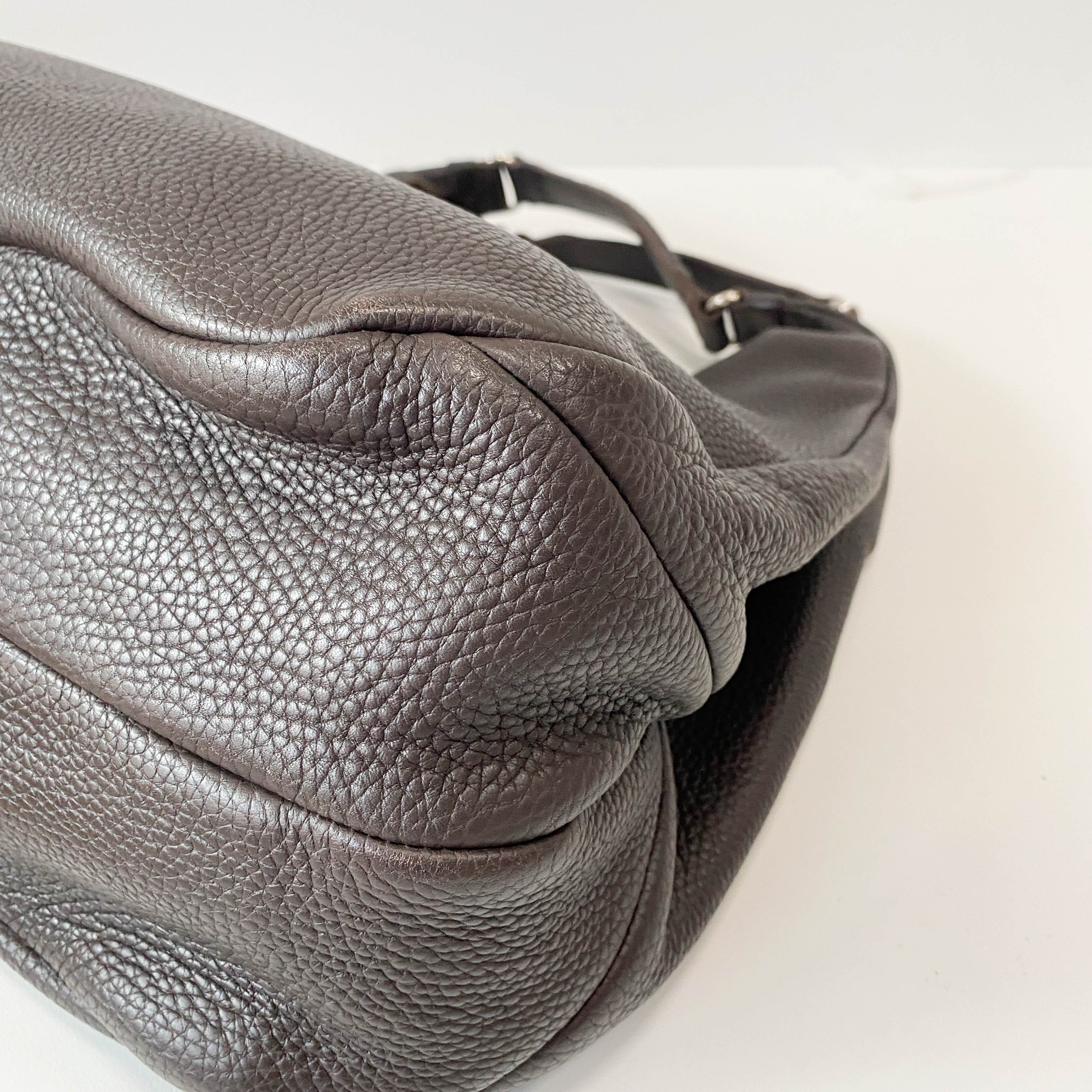 Campana Brown Leather Hobo Shoulder Bag