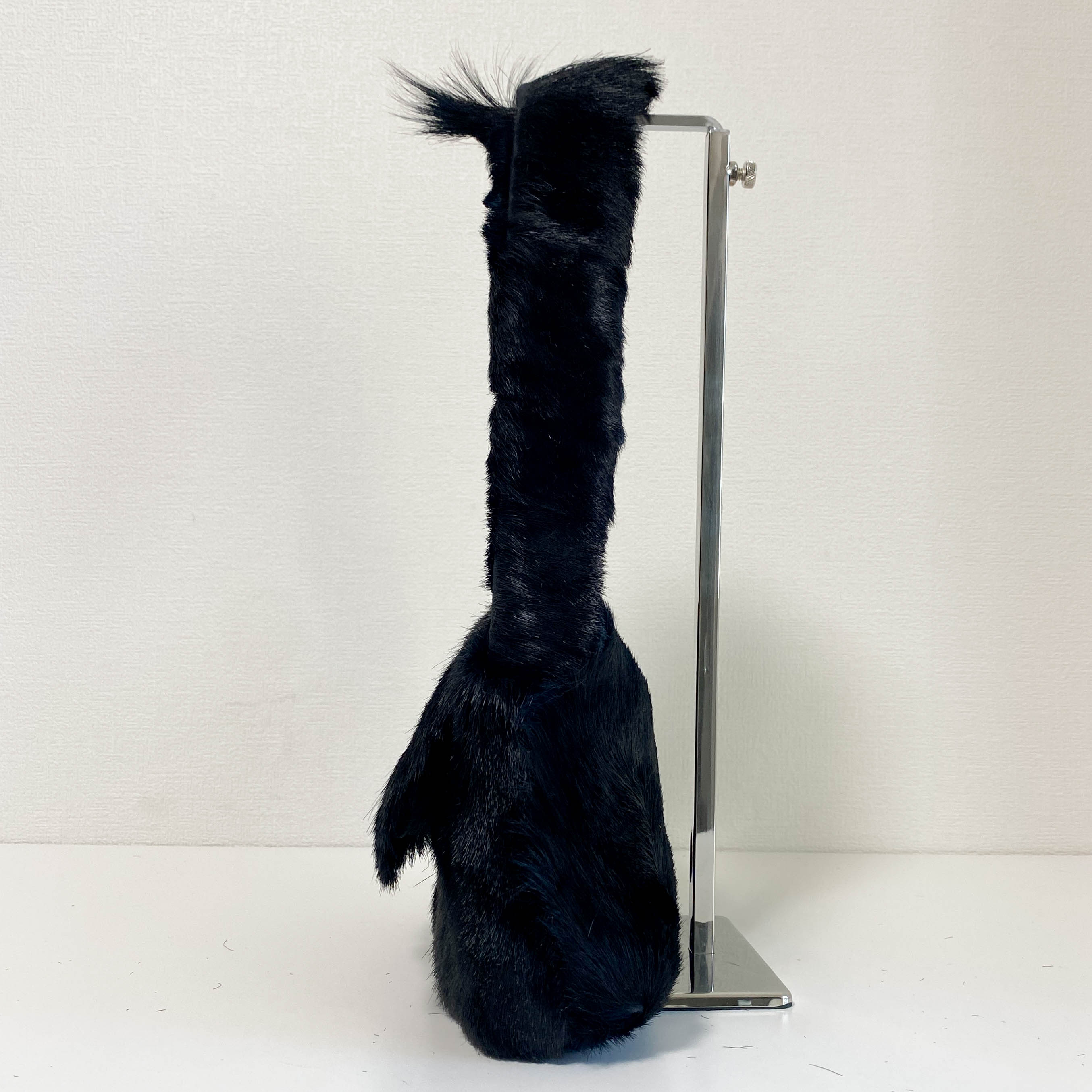 Black Pony Hair Hobo Shoulder Bag