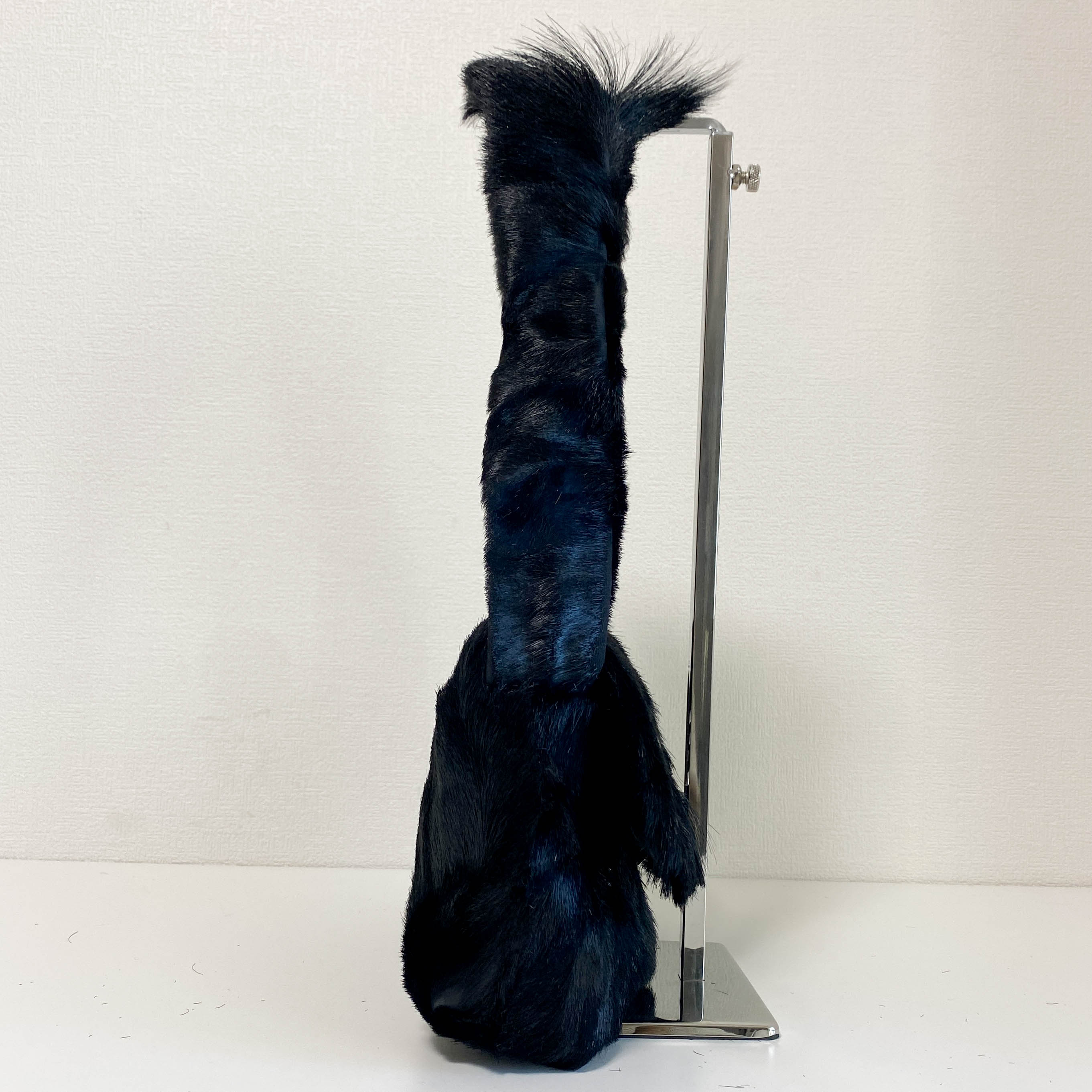 Black Pony Hair Hobo Shoulder Bag