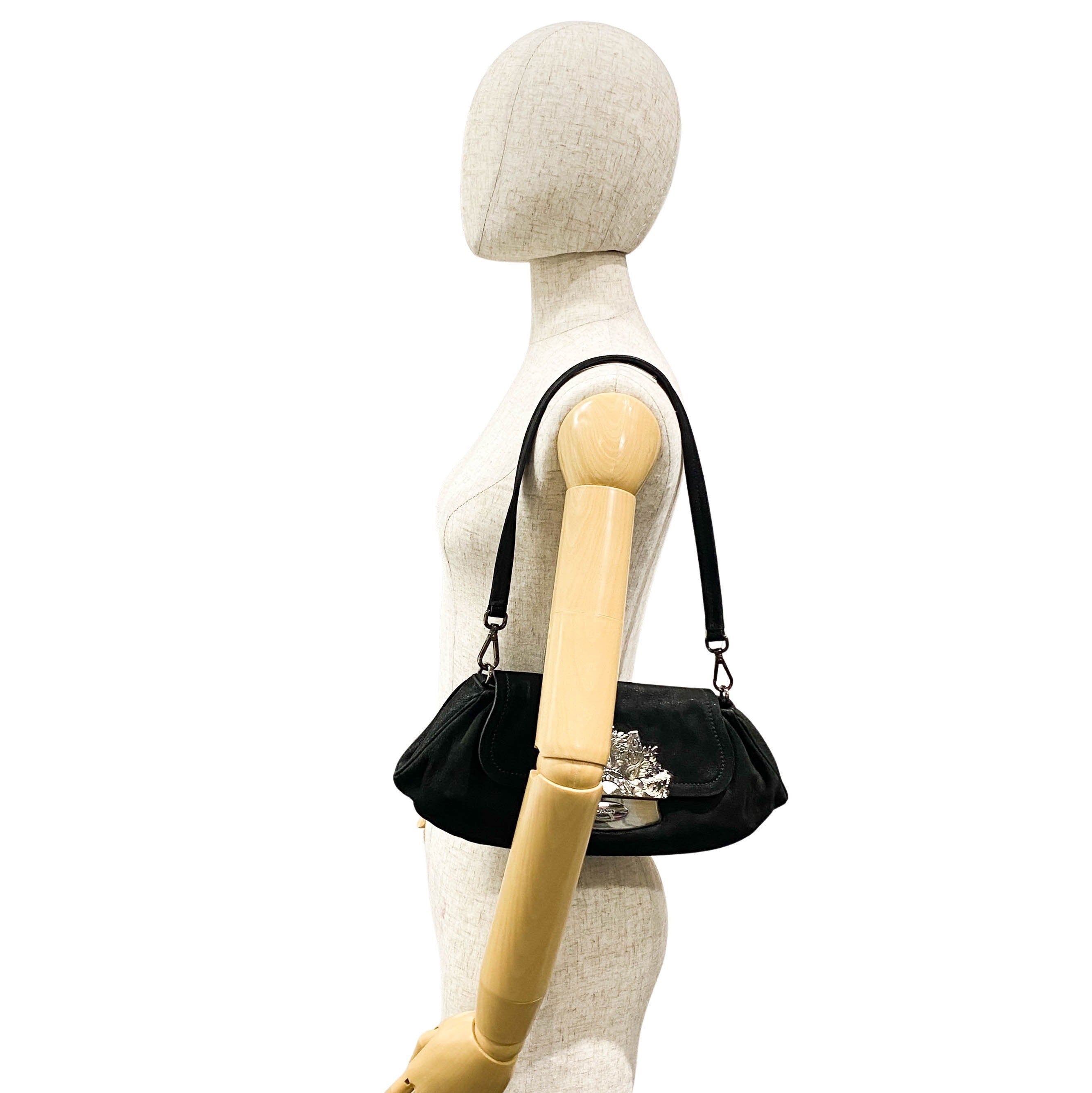 Black Leather Shoulder Bag