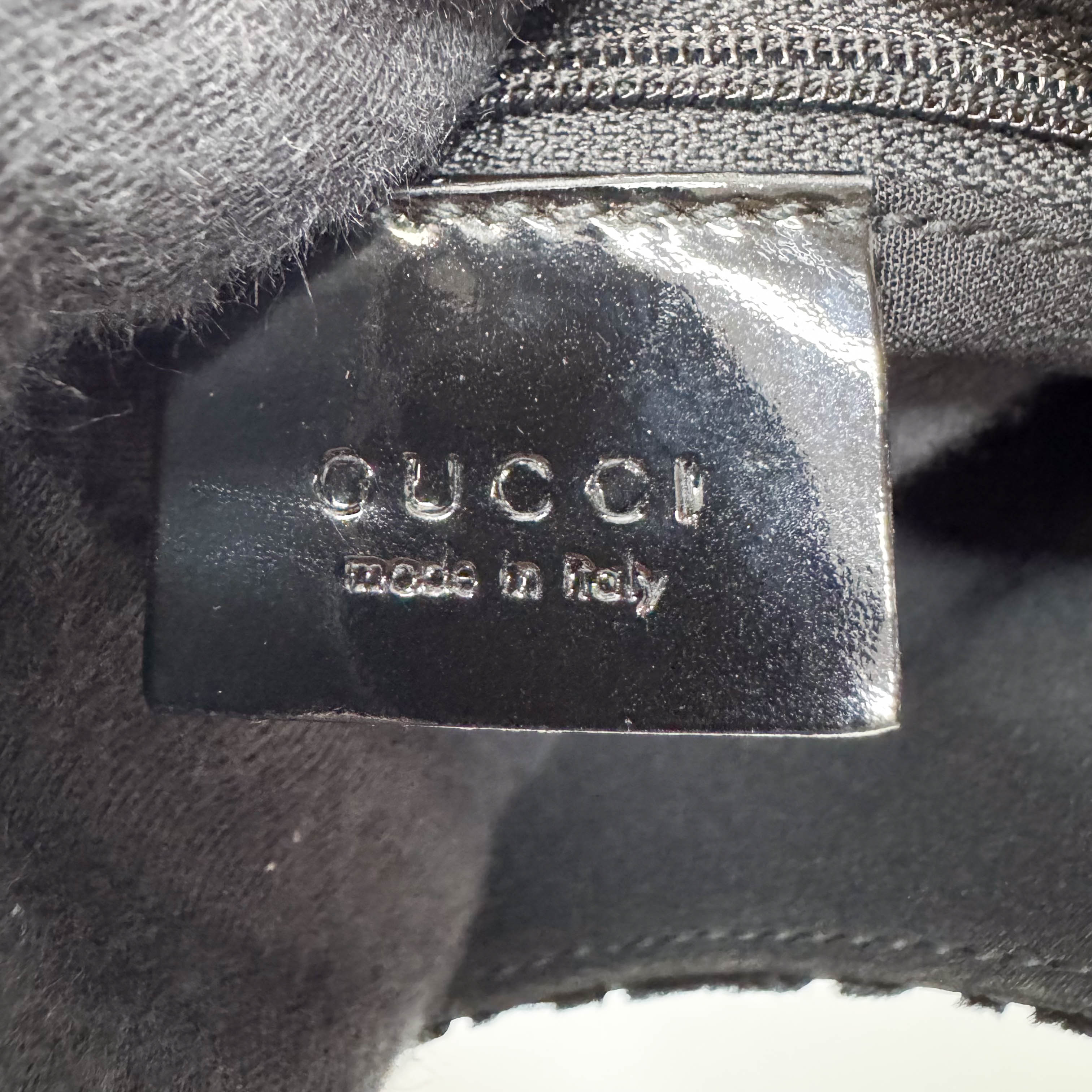 Black GG Velvet Hobo Shoulder Bag