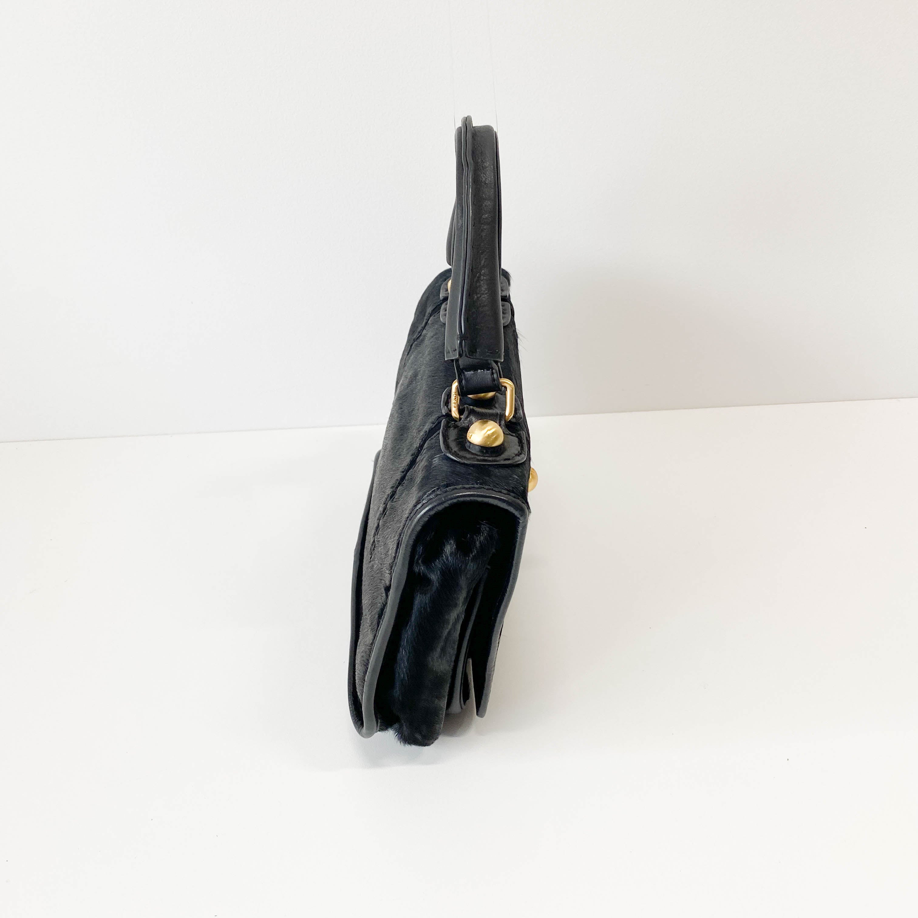 Archive Black Pony Hair Shoulder Bag