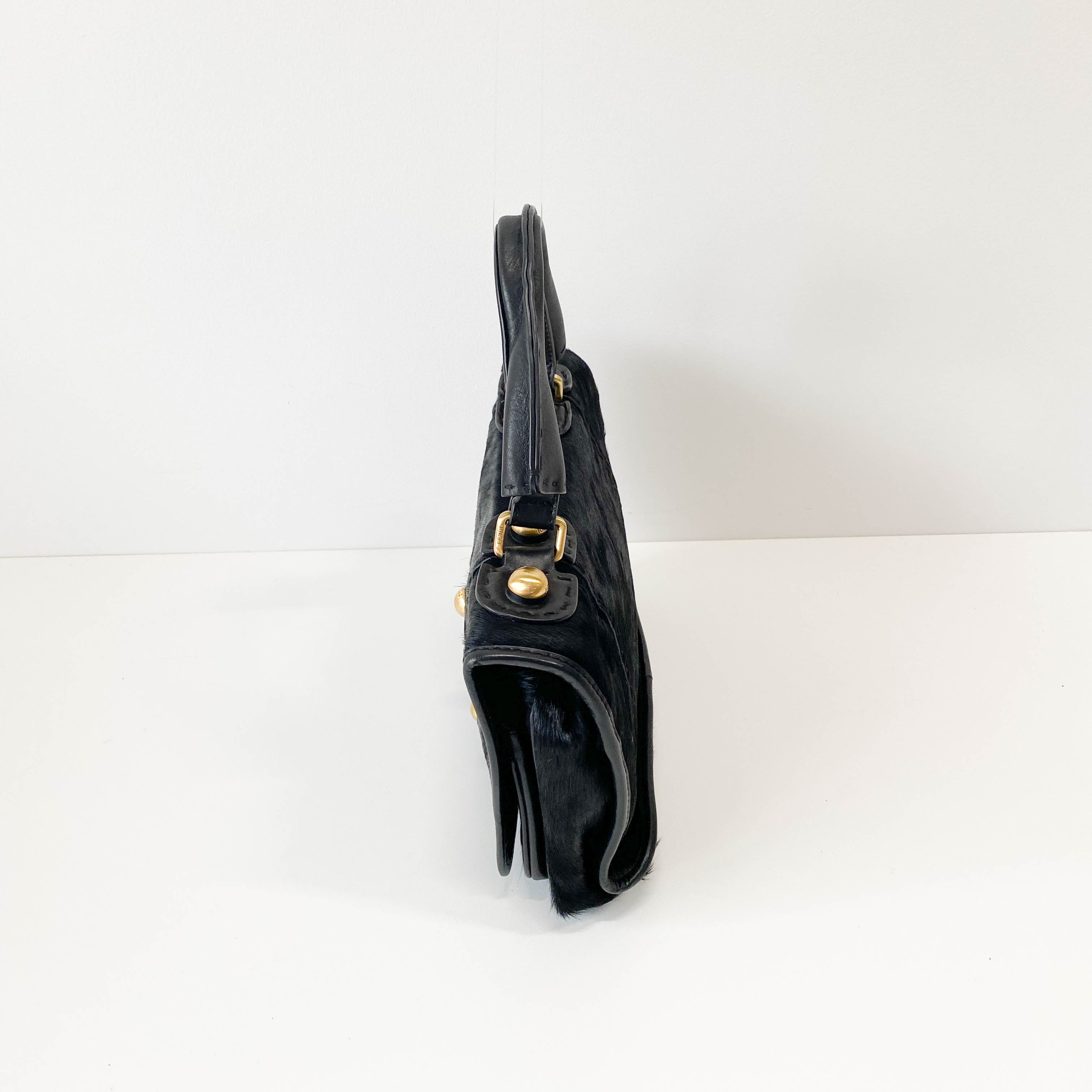 Archive Black Pony Hair Shoulder Bag