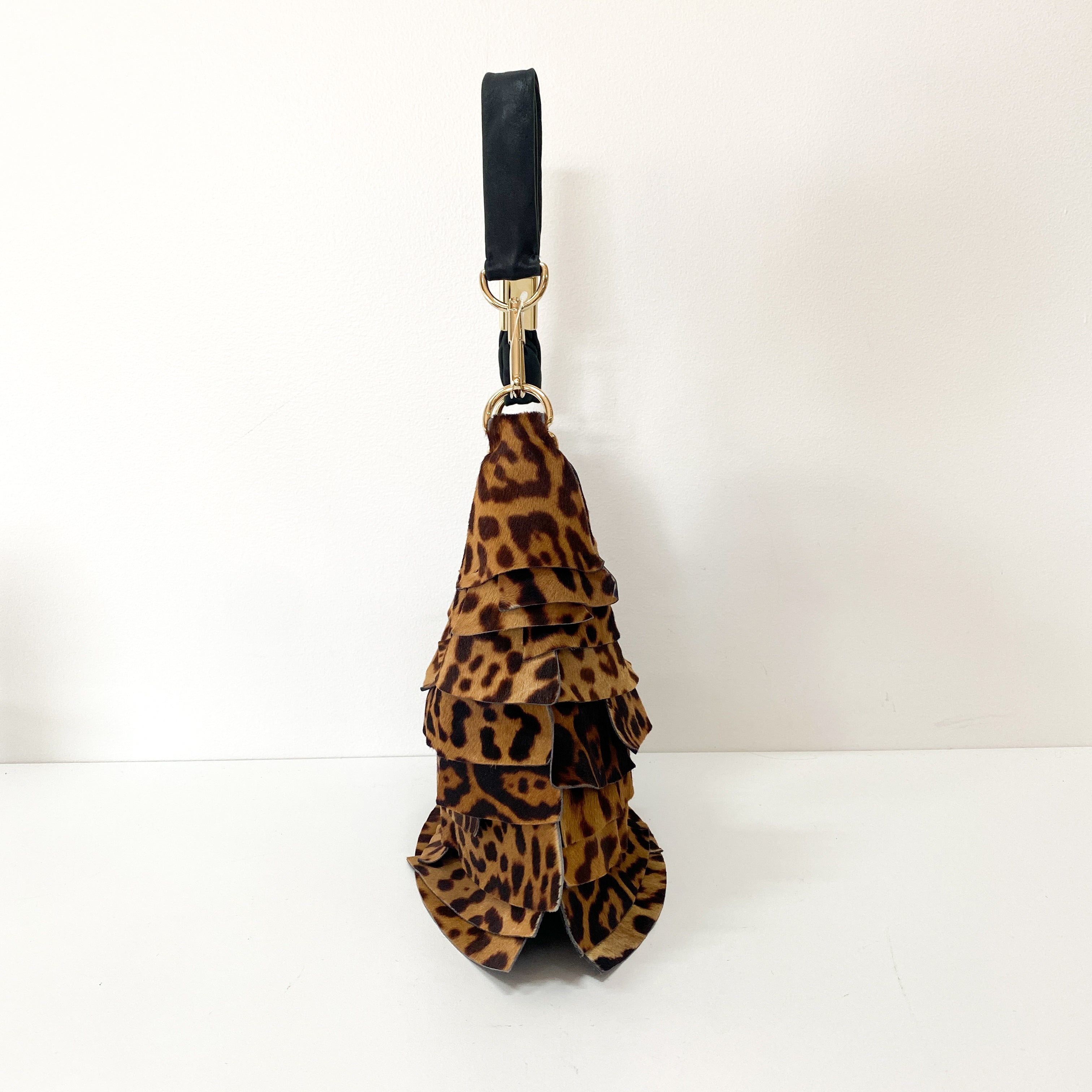 Saint Tropez Pony Hair Jaguar Print Shoulder Bag