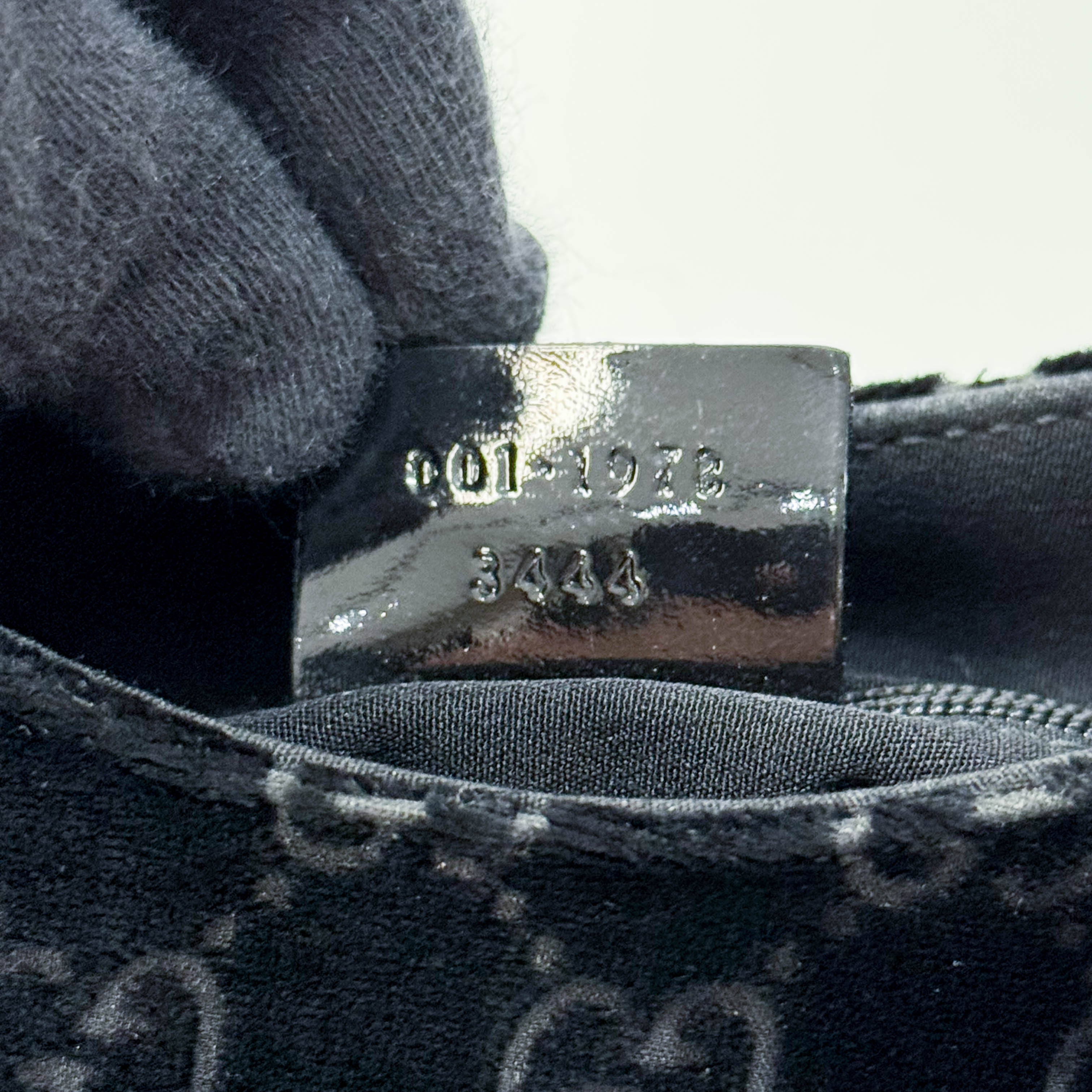 Black GG Velvet Hobo Shoulder Bag