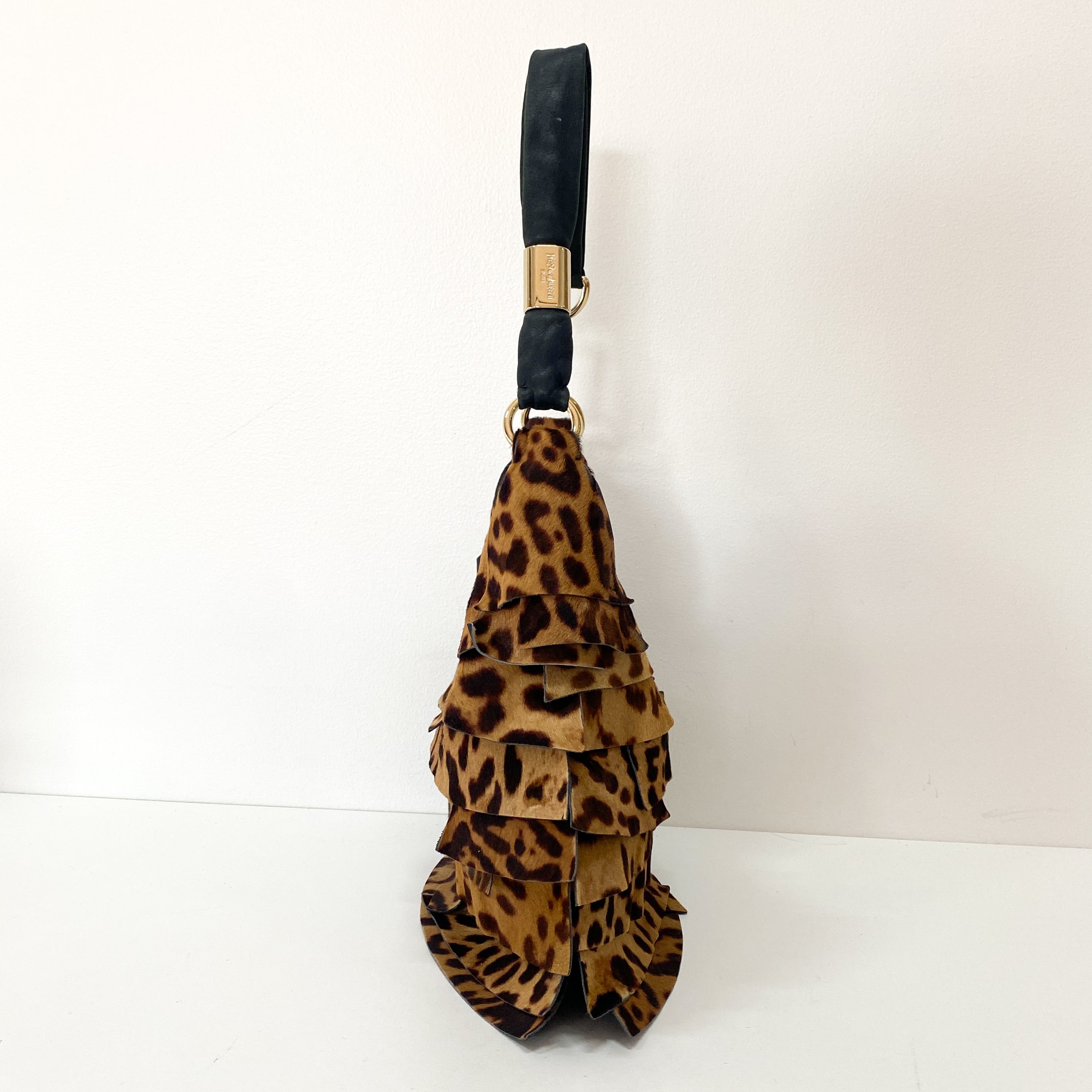 Saint Tropez Pony Hair Jaguar Print Shoulder Bag