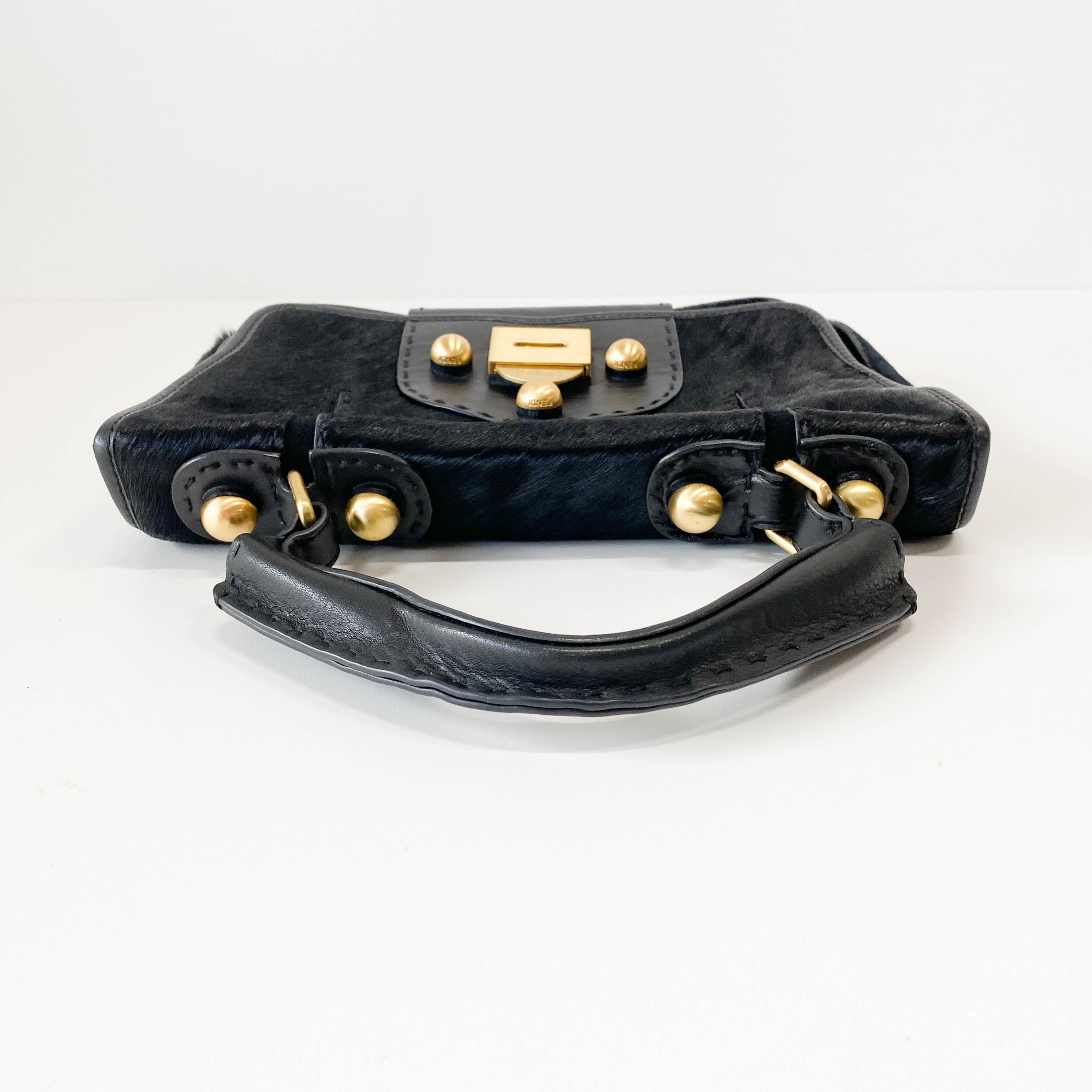 Archive Black Pony Hair Shoulder Bag