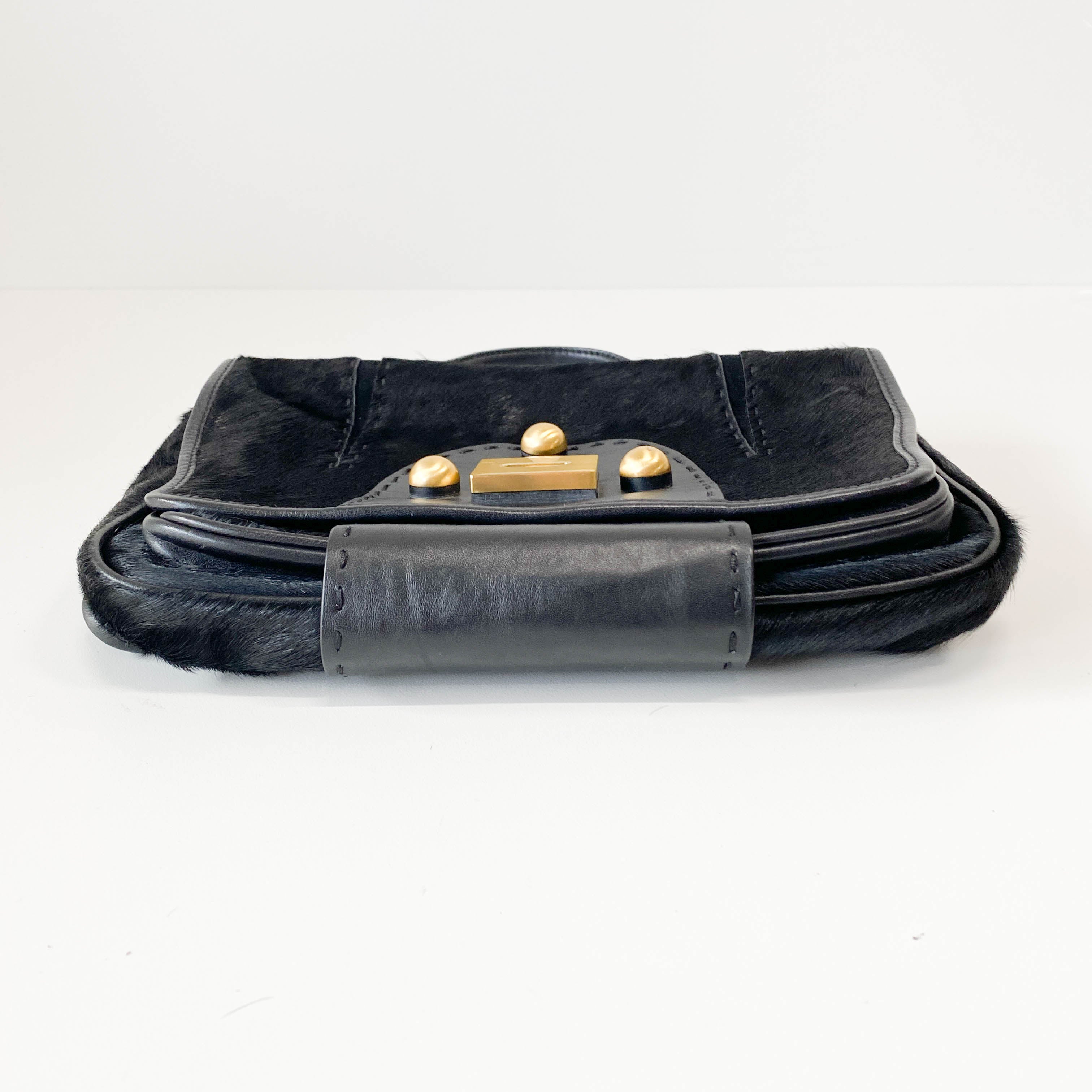 Archive Black Pony Hair Shoulder Bag