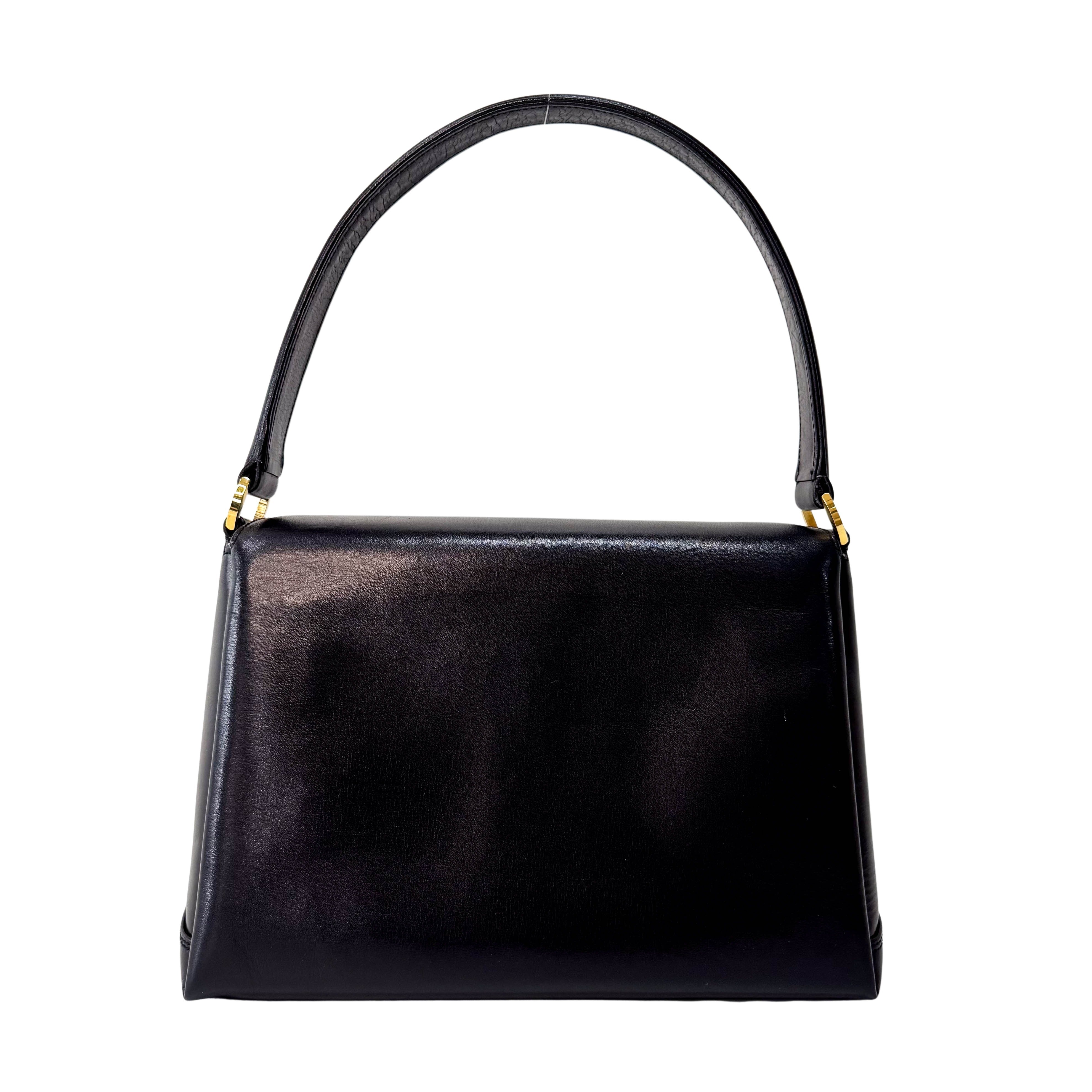 Leather Old Gucci Top Handle Handbag