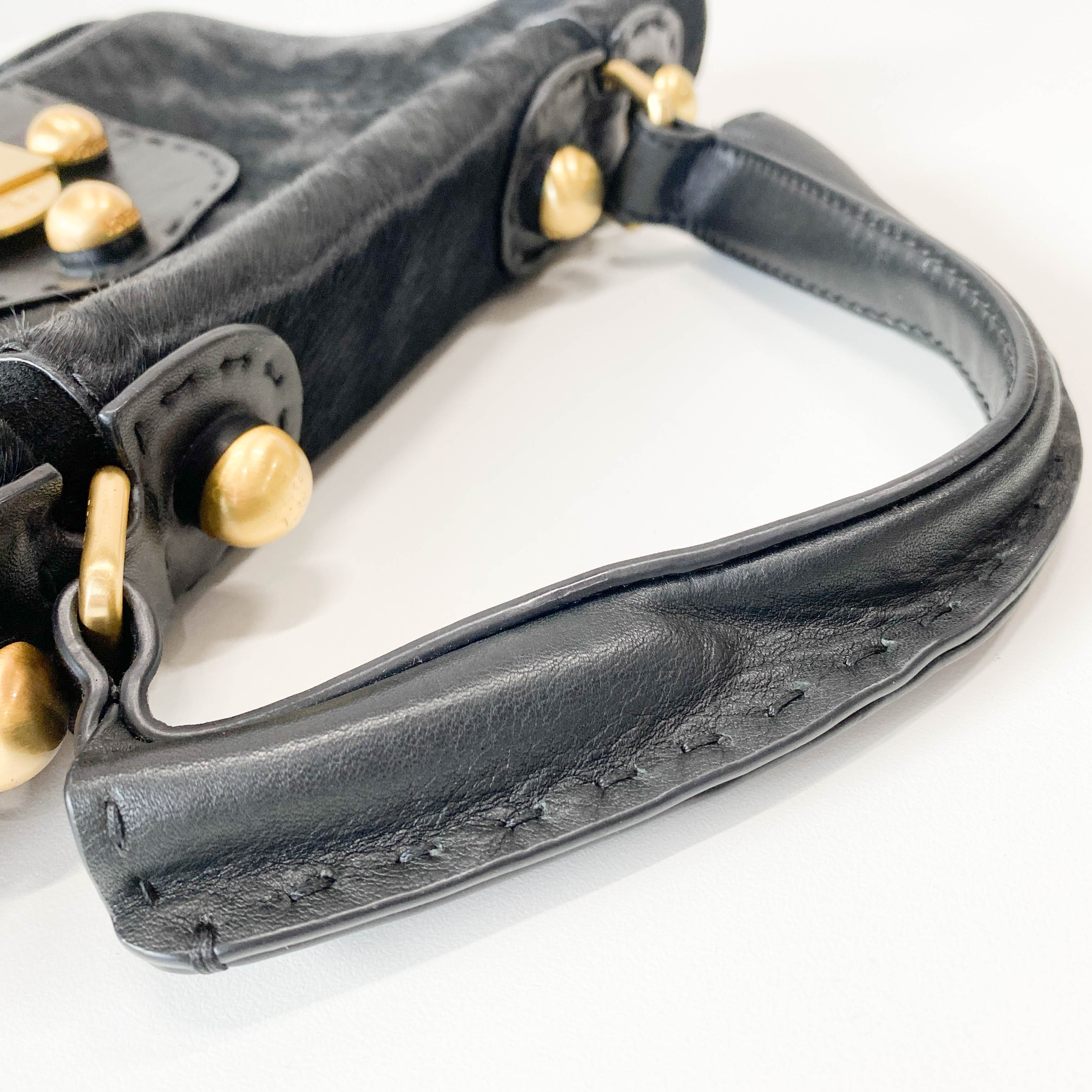 Archive Black Pony Hair Shoulder Bag