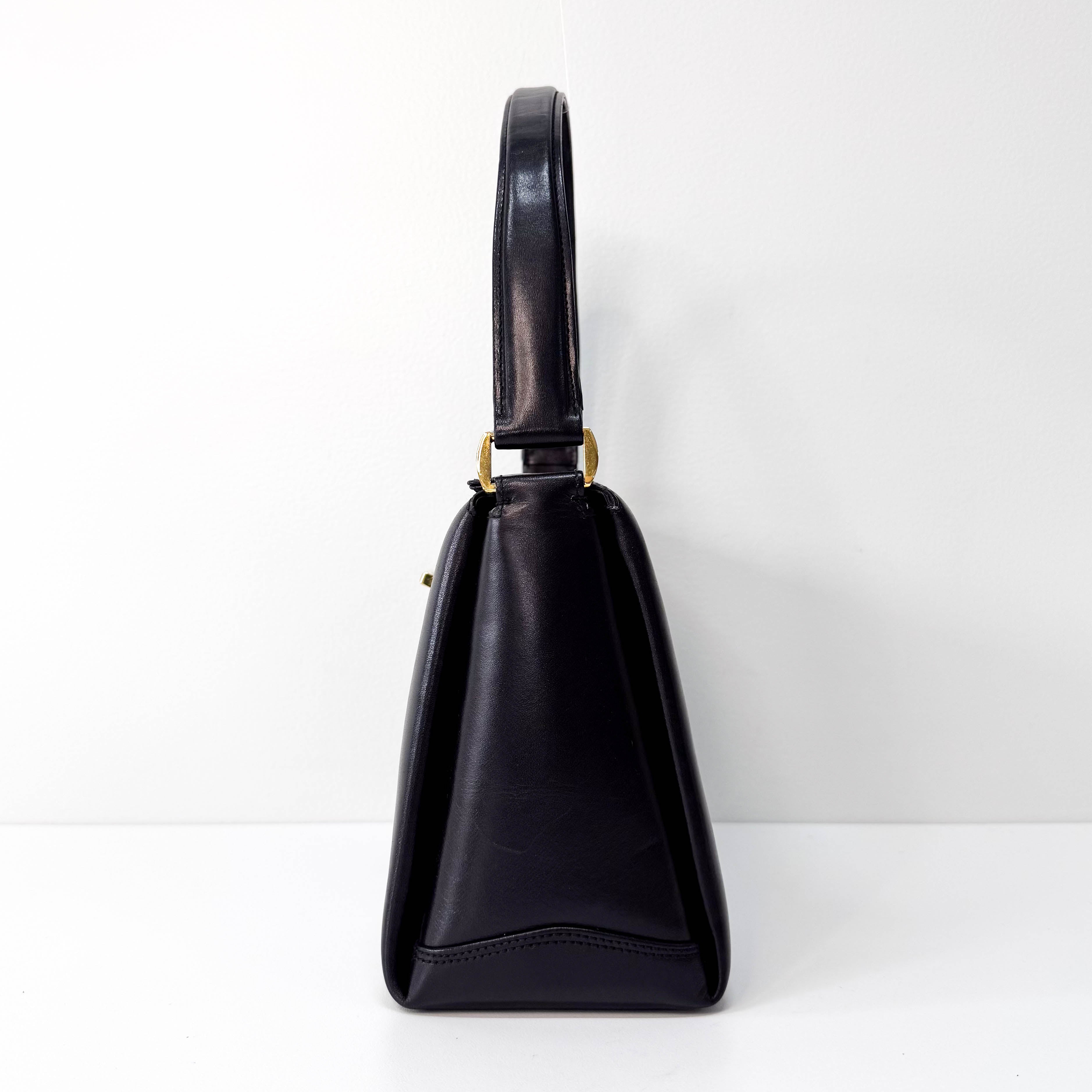 Leather Old Gucci Top Handle Handbag