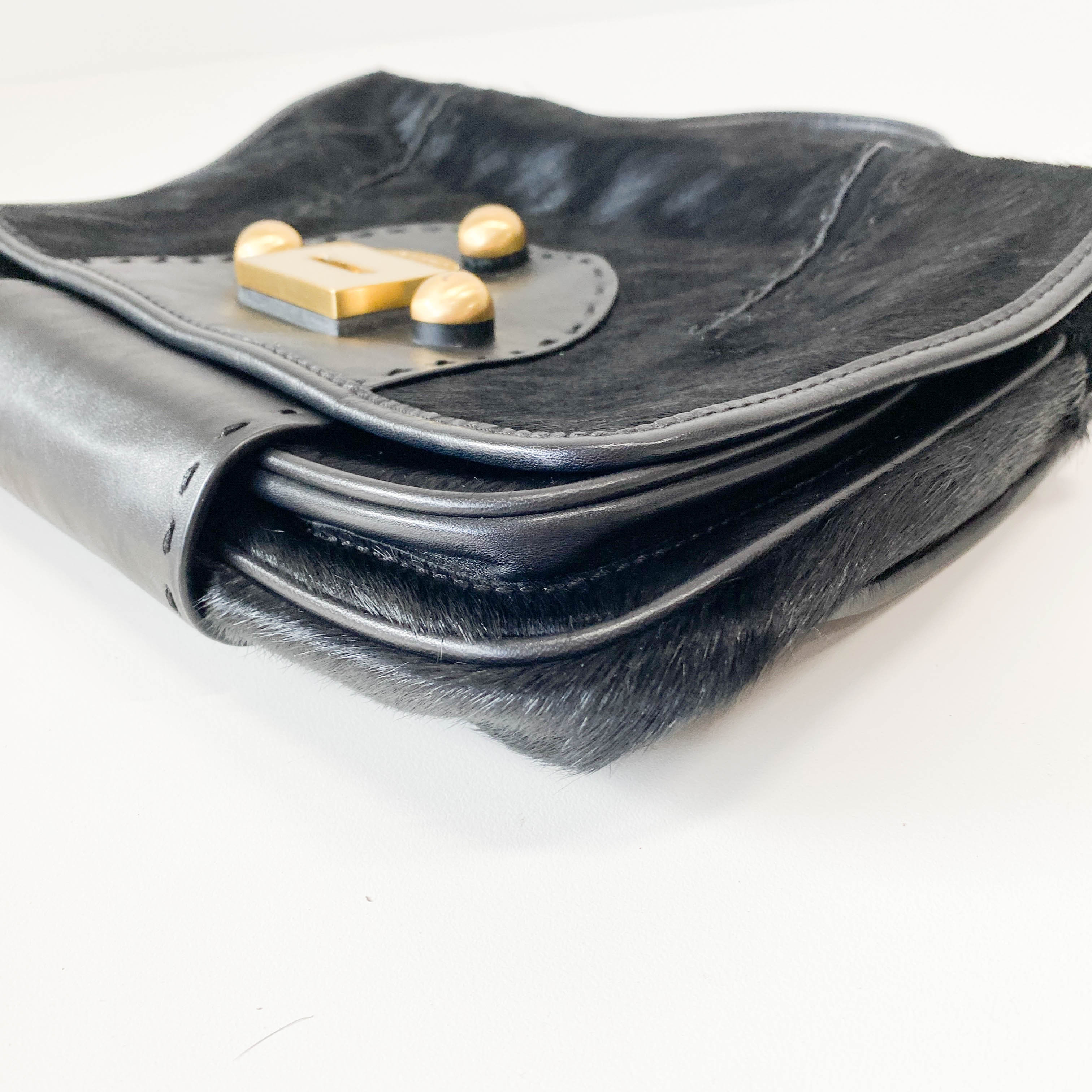 Archive Black Pony Hair Shoulder Bag