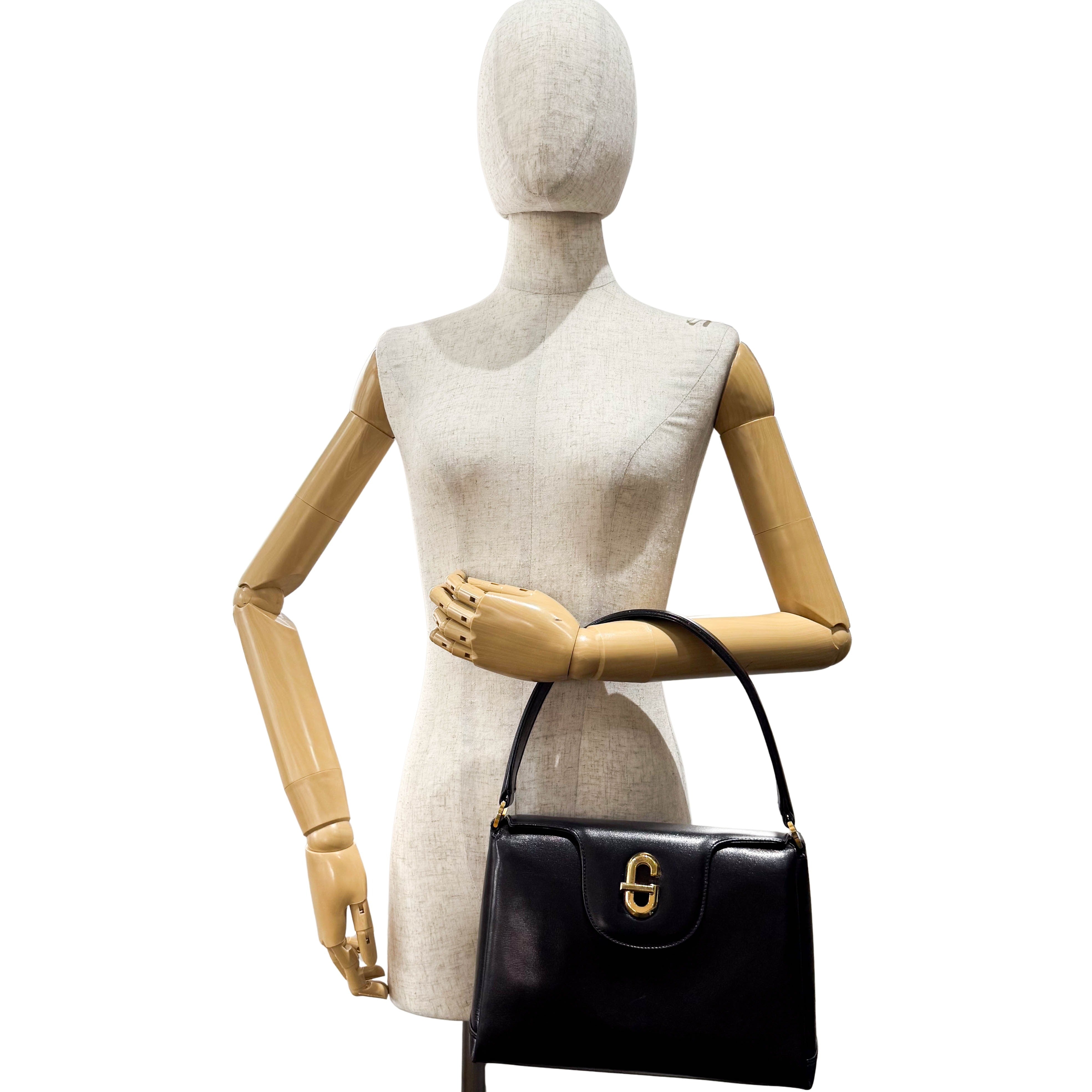 Leather Old Gucci Top Handle Handbag