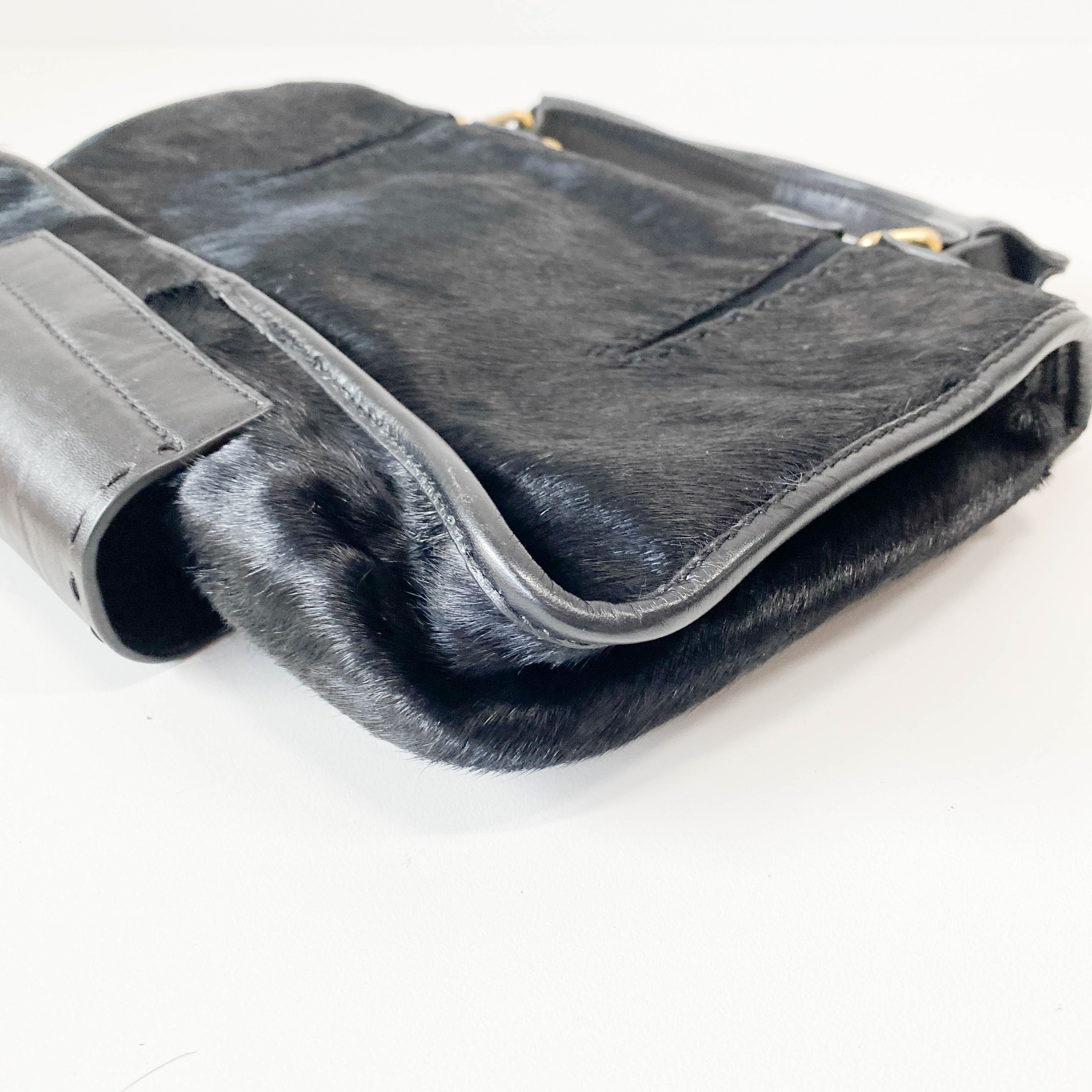 Archive Black Pony Hair Shoulder Bag