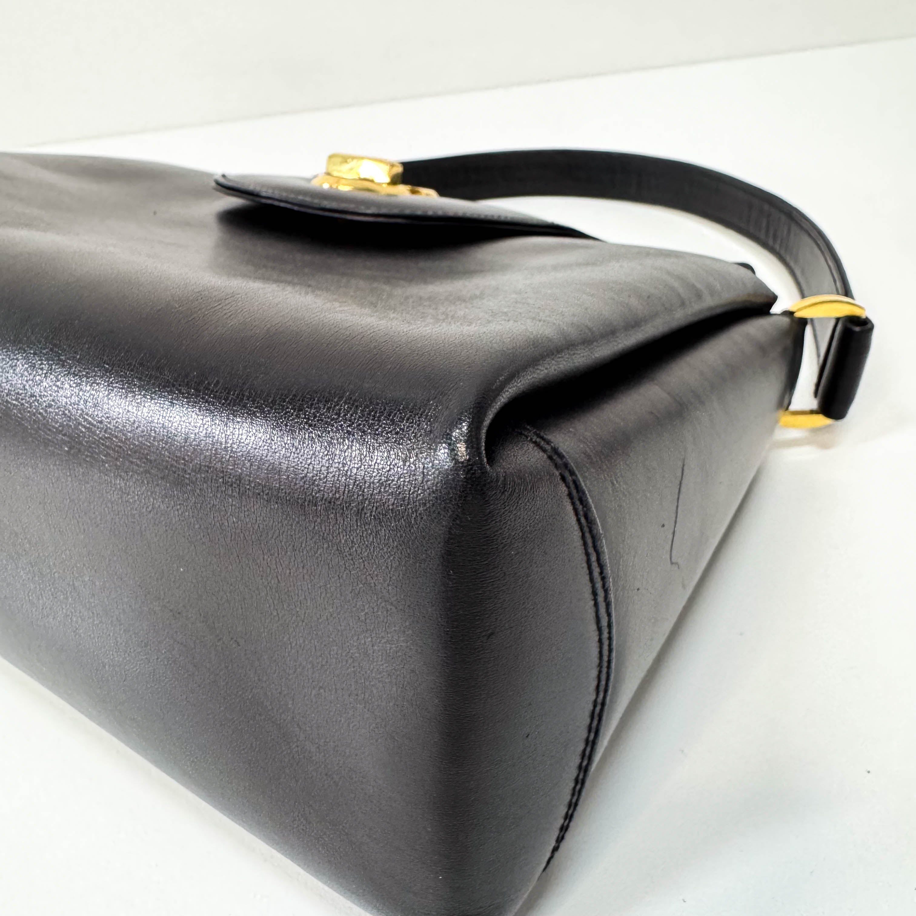 Leather Old Gucci Top Handle Handbag