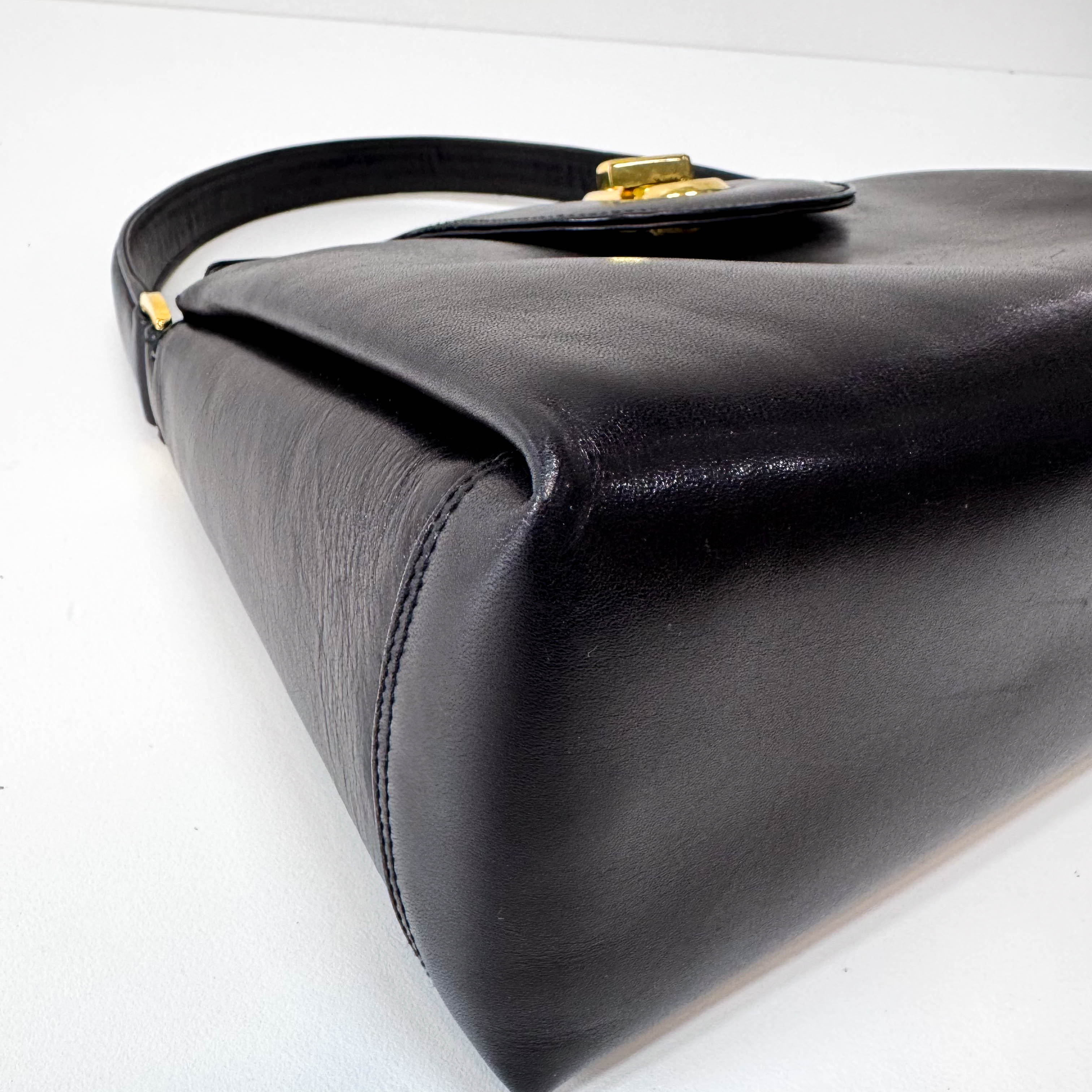 Leather Old Gucci Top Handle Handbag