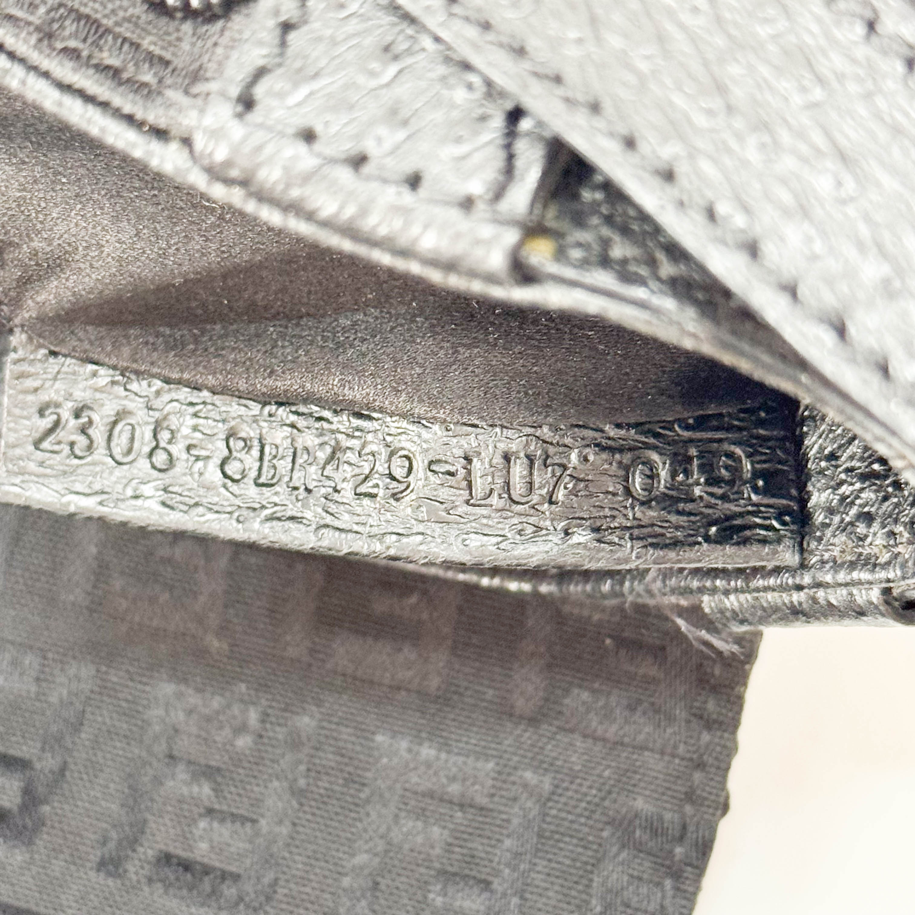 Black Leather Embroidered Beaded Bag