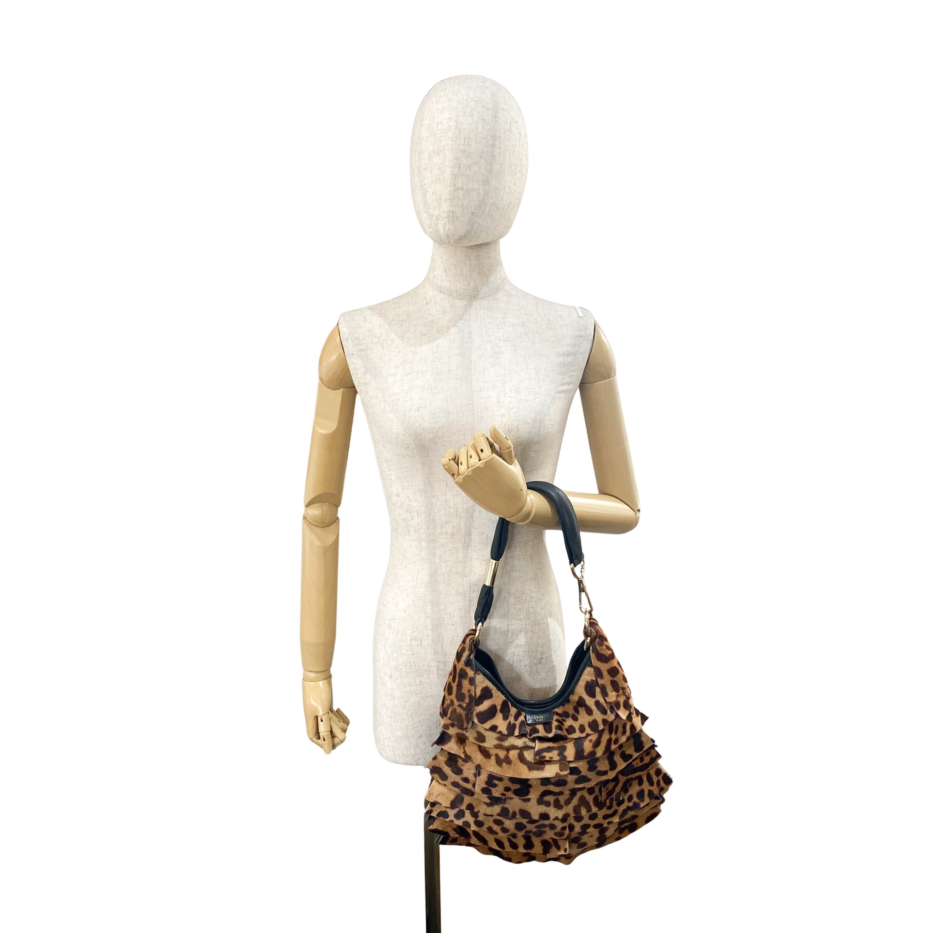 Saint Tropez Pony Hair Jaguar Print Shoulder Bag