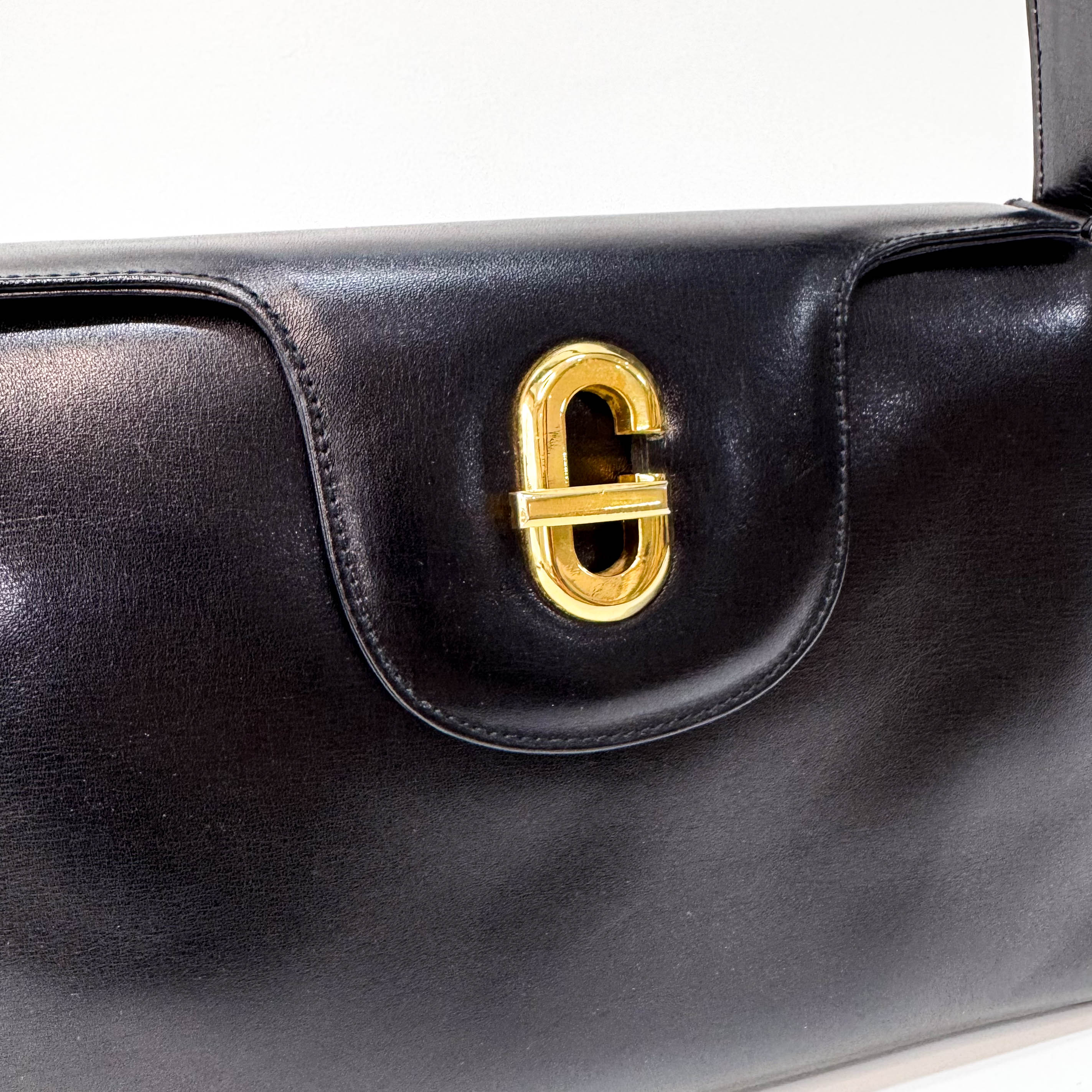 Leather Old Gucci Top Handle Handbag