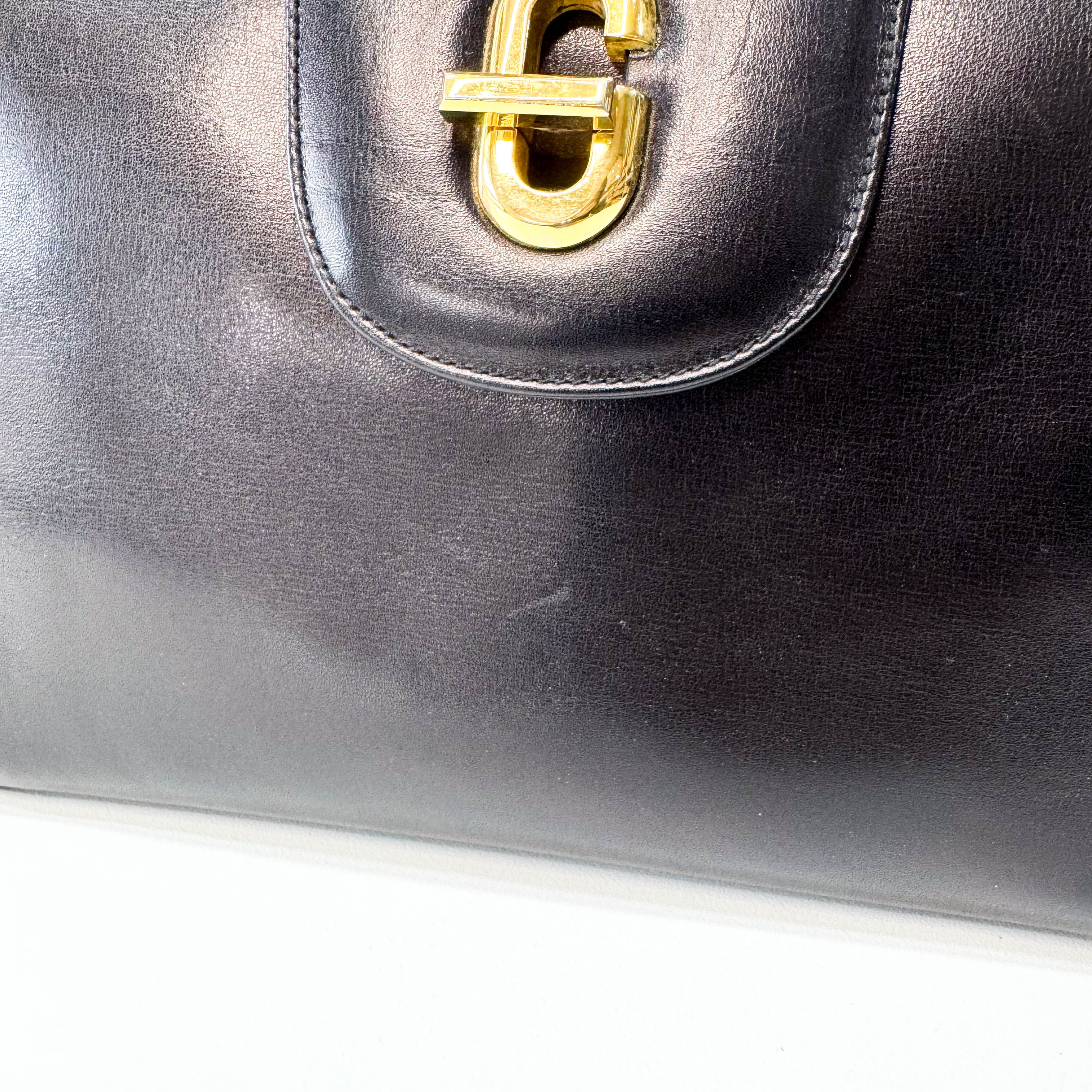 Leather Old Gucci Top Handle Handbag