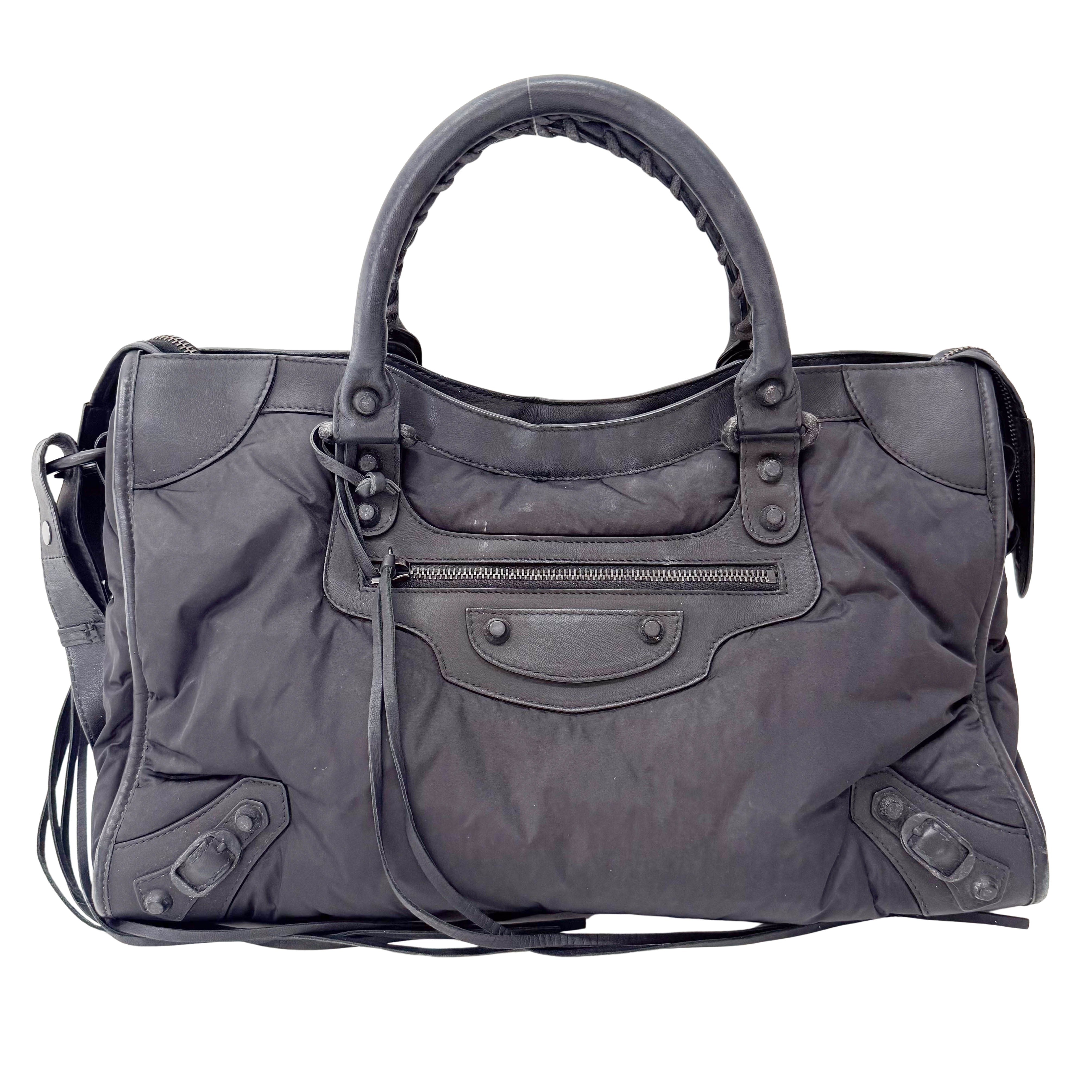 The City Black Nylon Two Way Bag