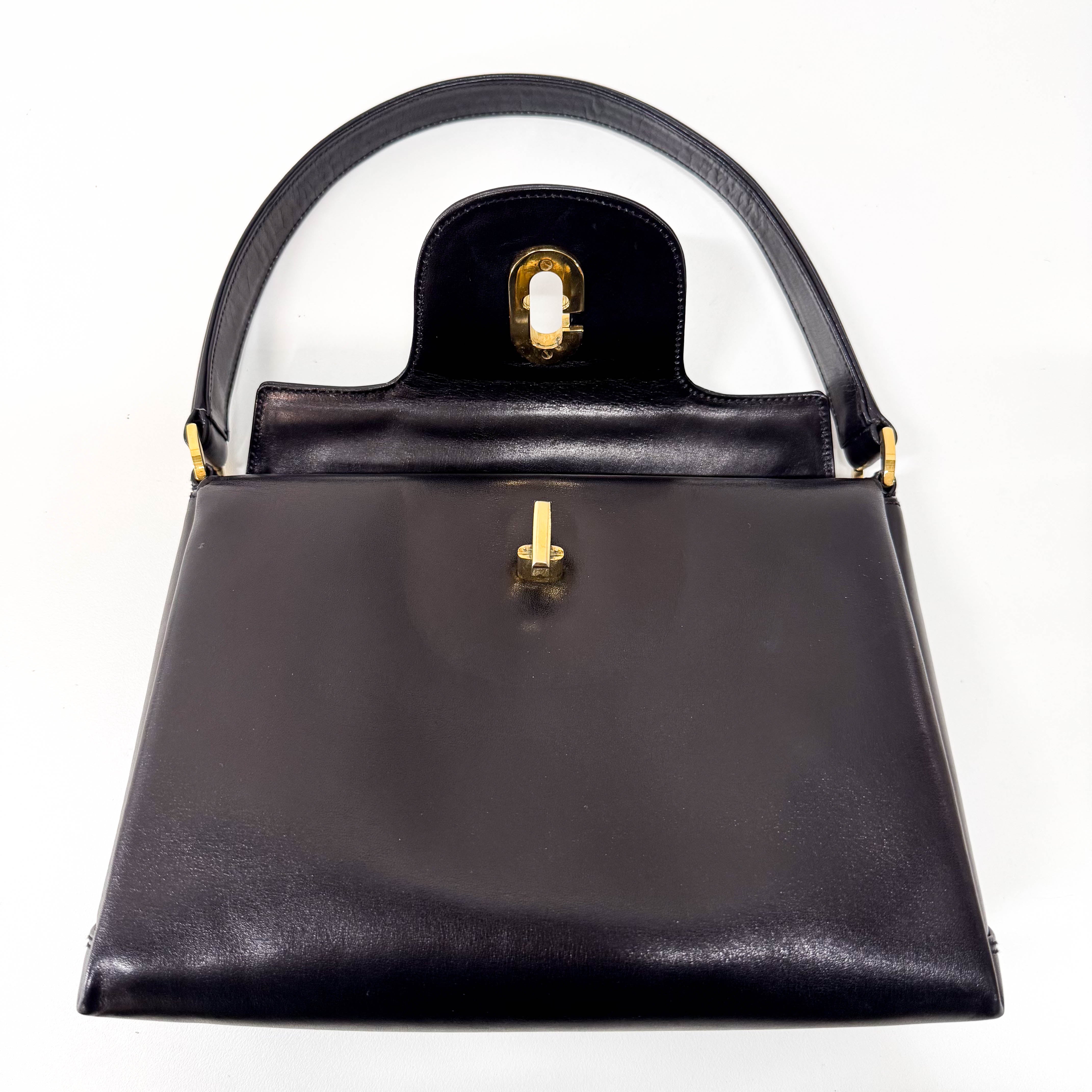 Leather Old Gucci Top Handle Handbag