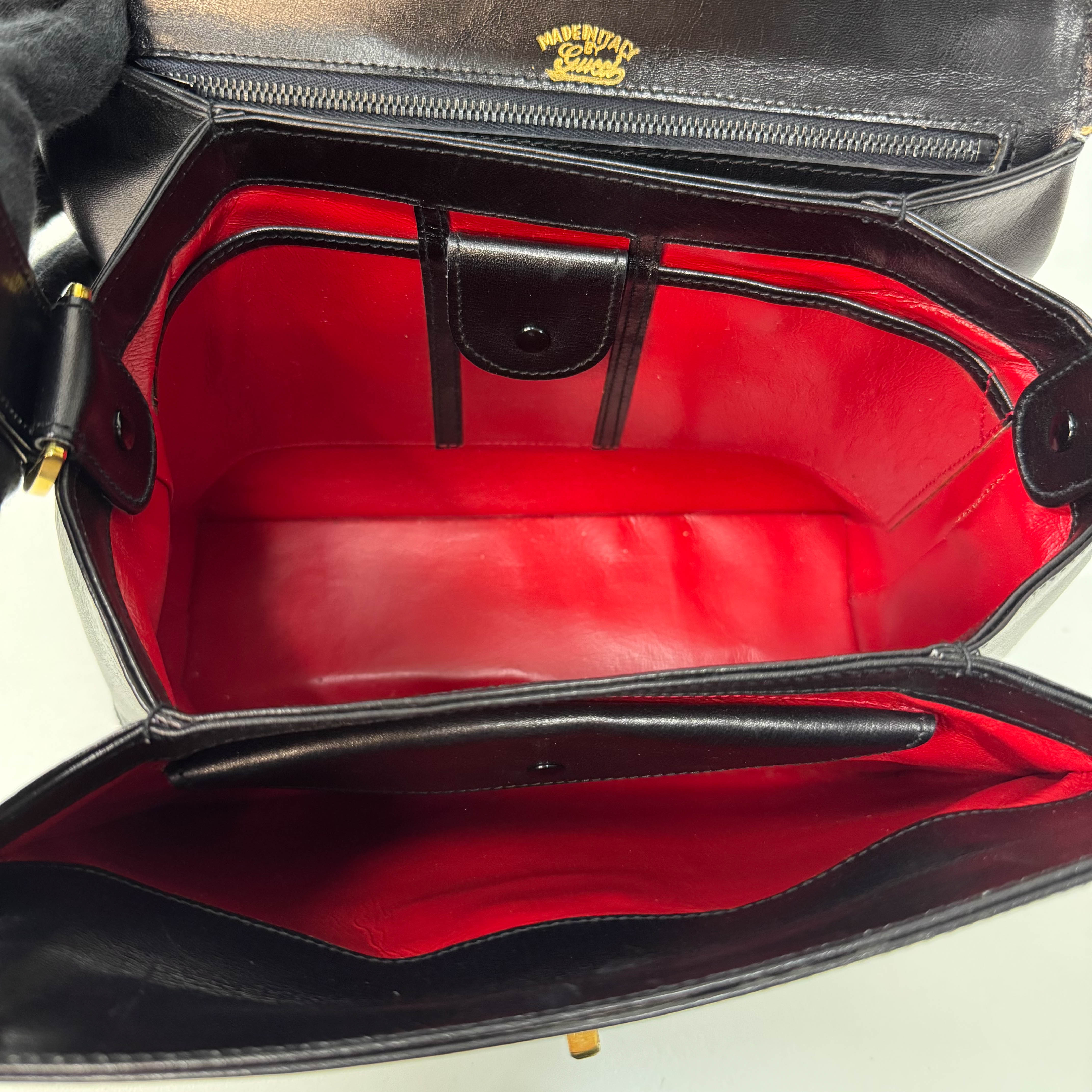 Leather Old Gucci Top Handle Handbag