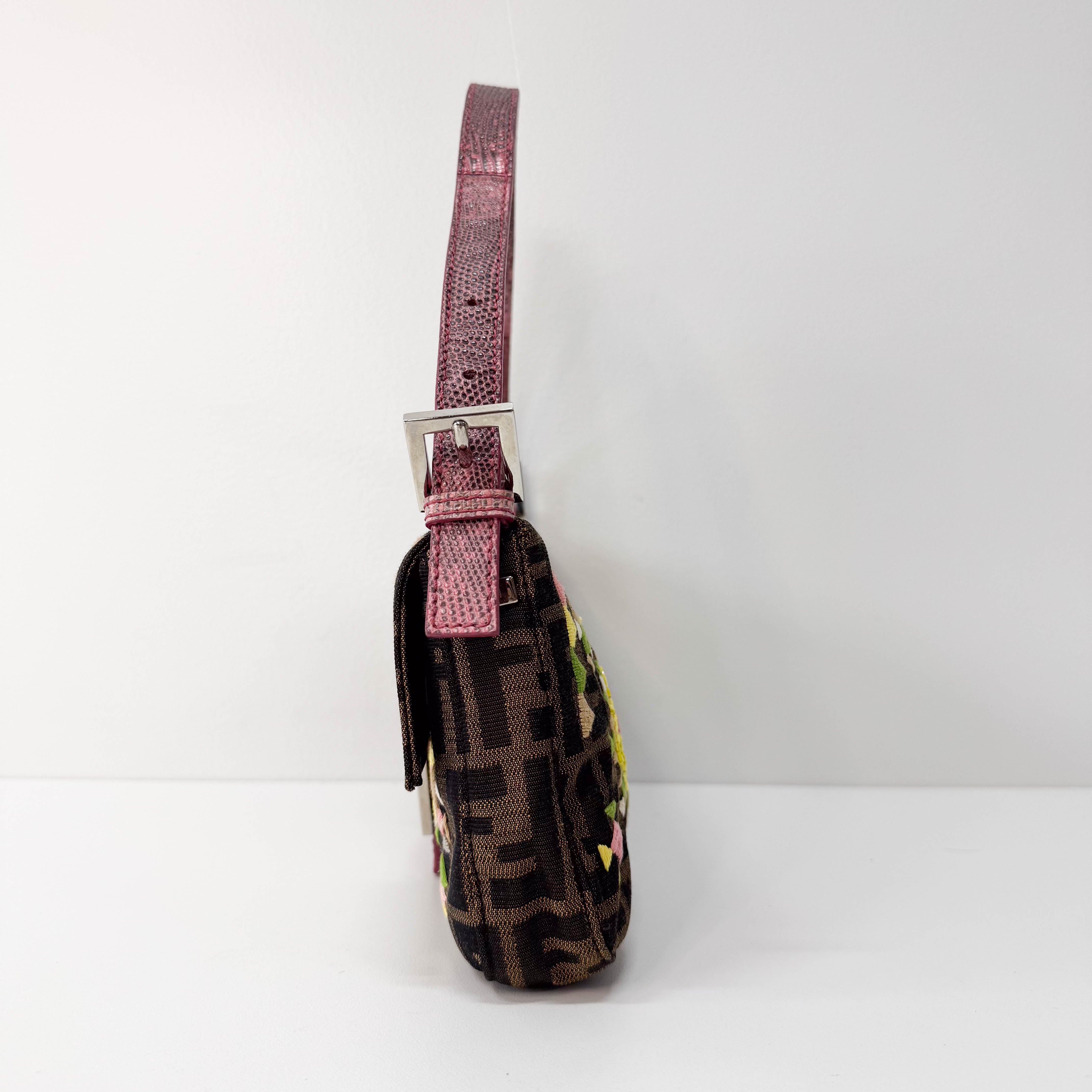 Baguette Zucca Beaded Multi Floral Shoulder Bag