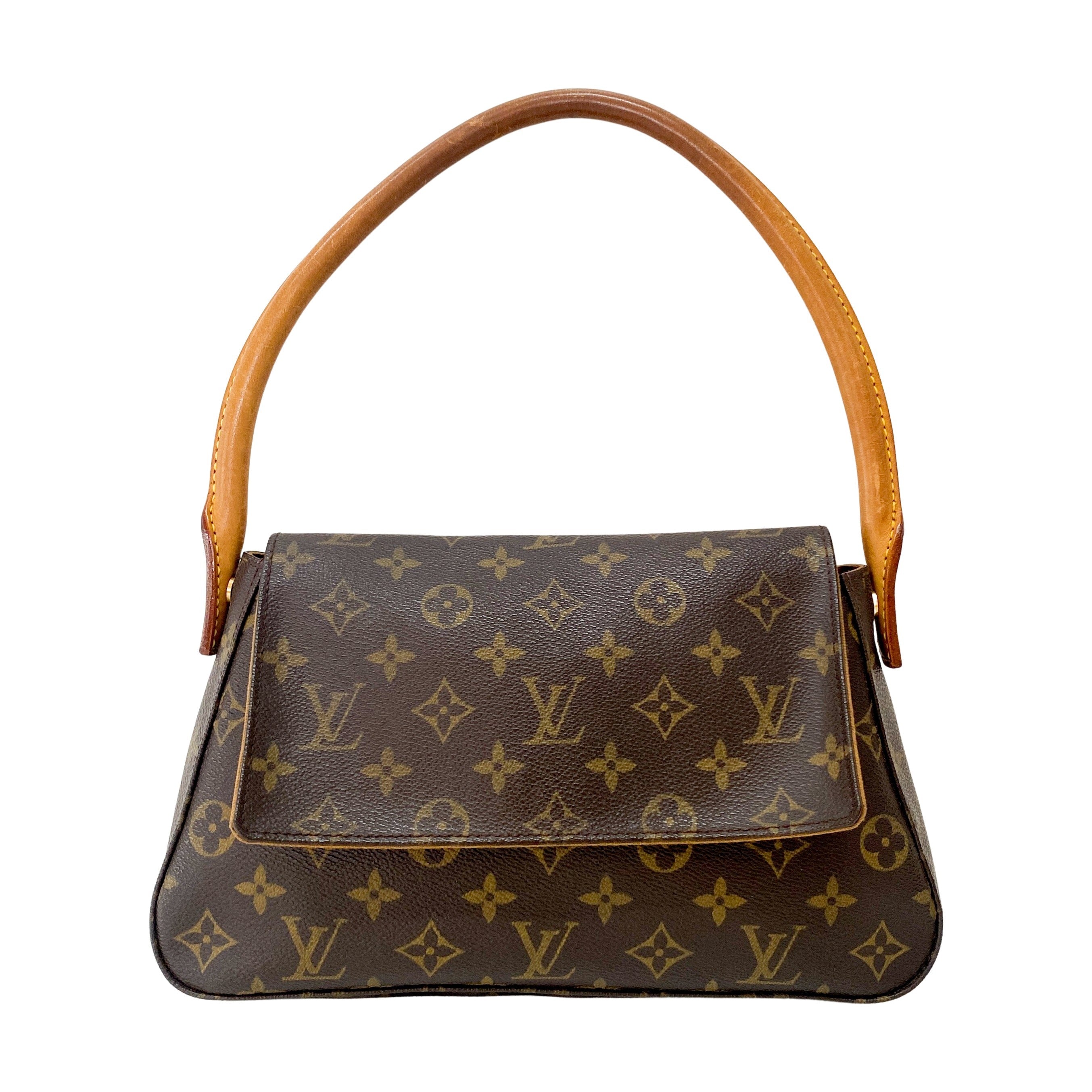 Looping PM Monogram Brown Canvas Shoulder Bag