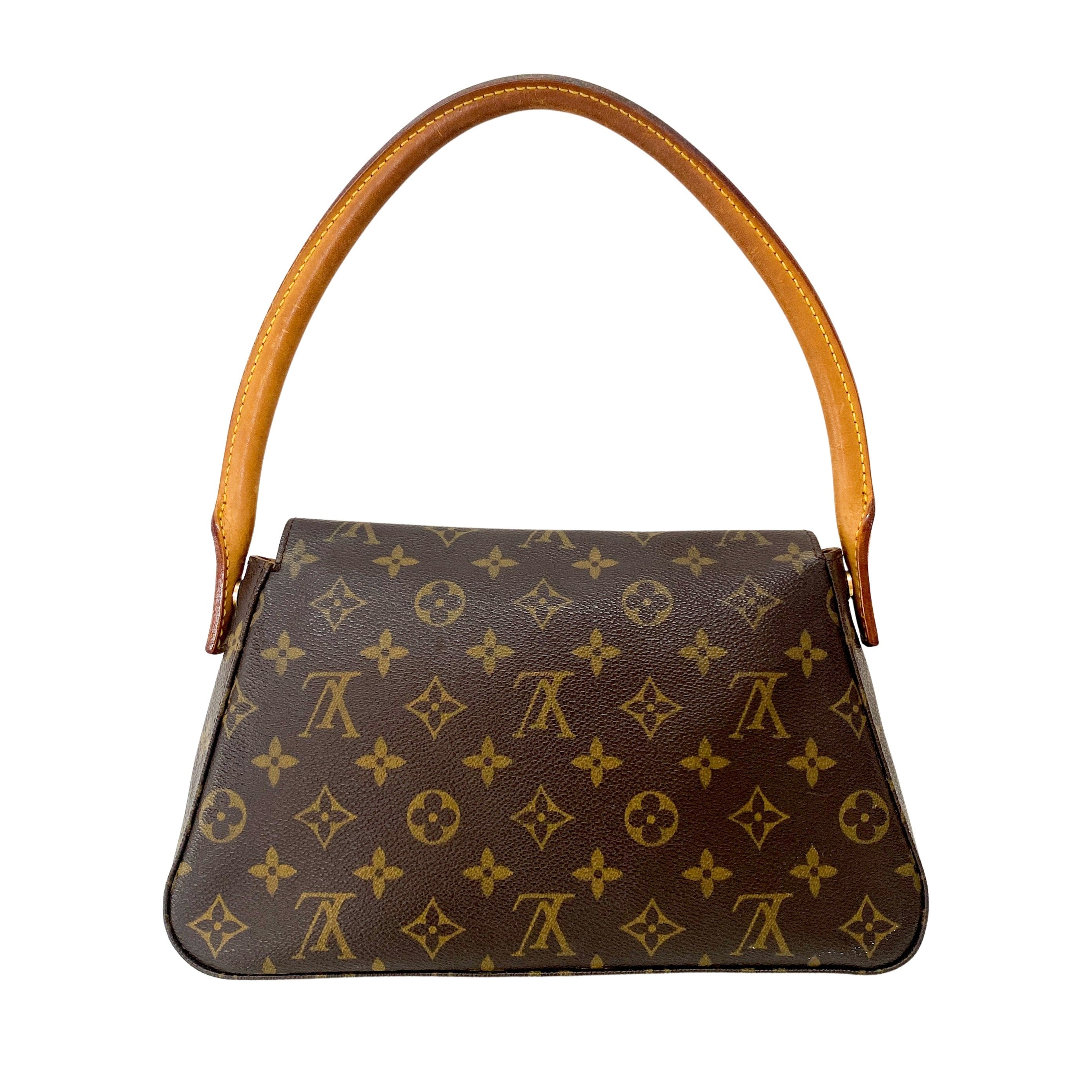 Looping PM Monogram Brown Canvas Shoulder Bag