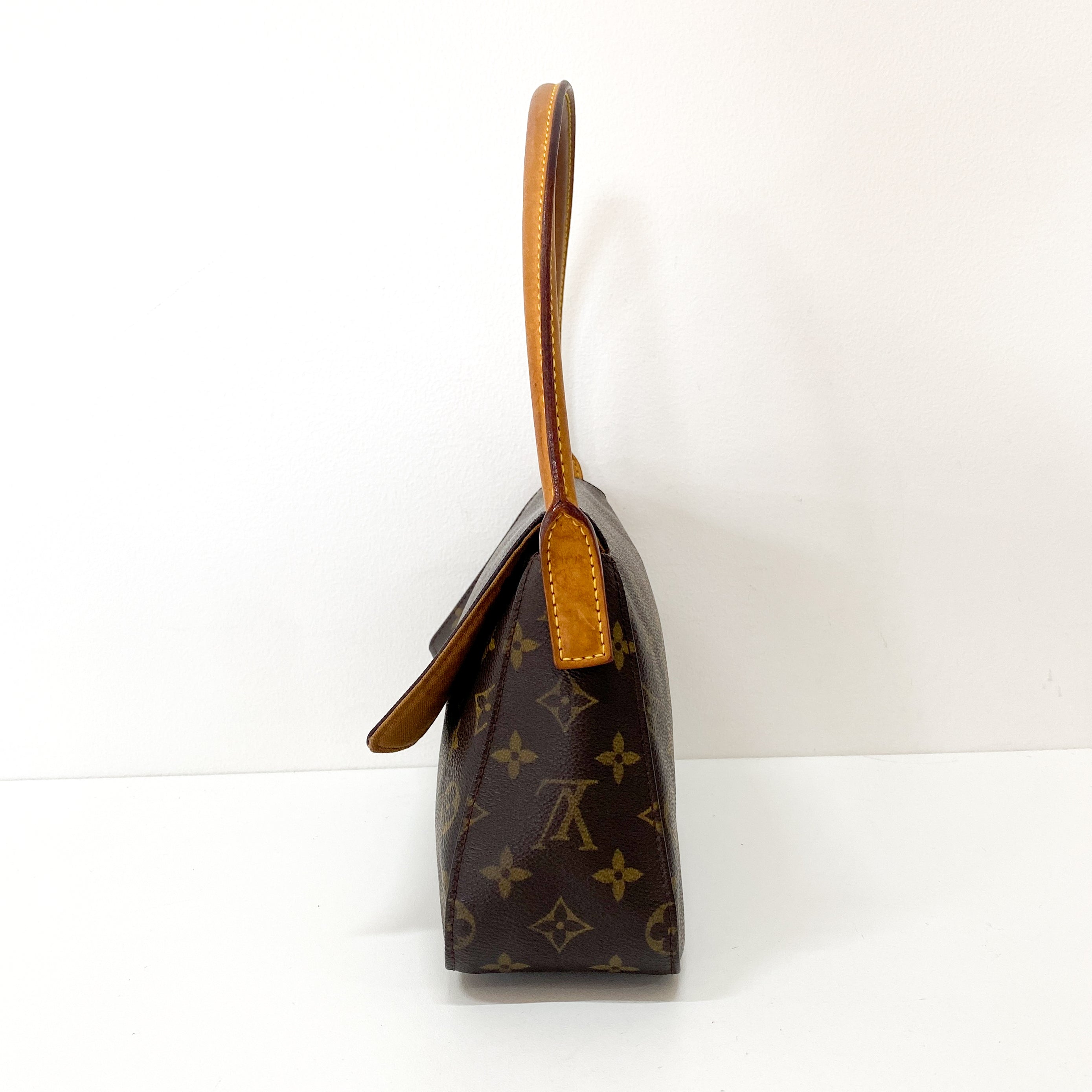 Looping PM Monogram Brown Canvas Shoulder Bag