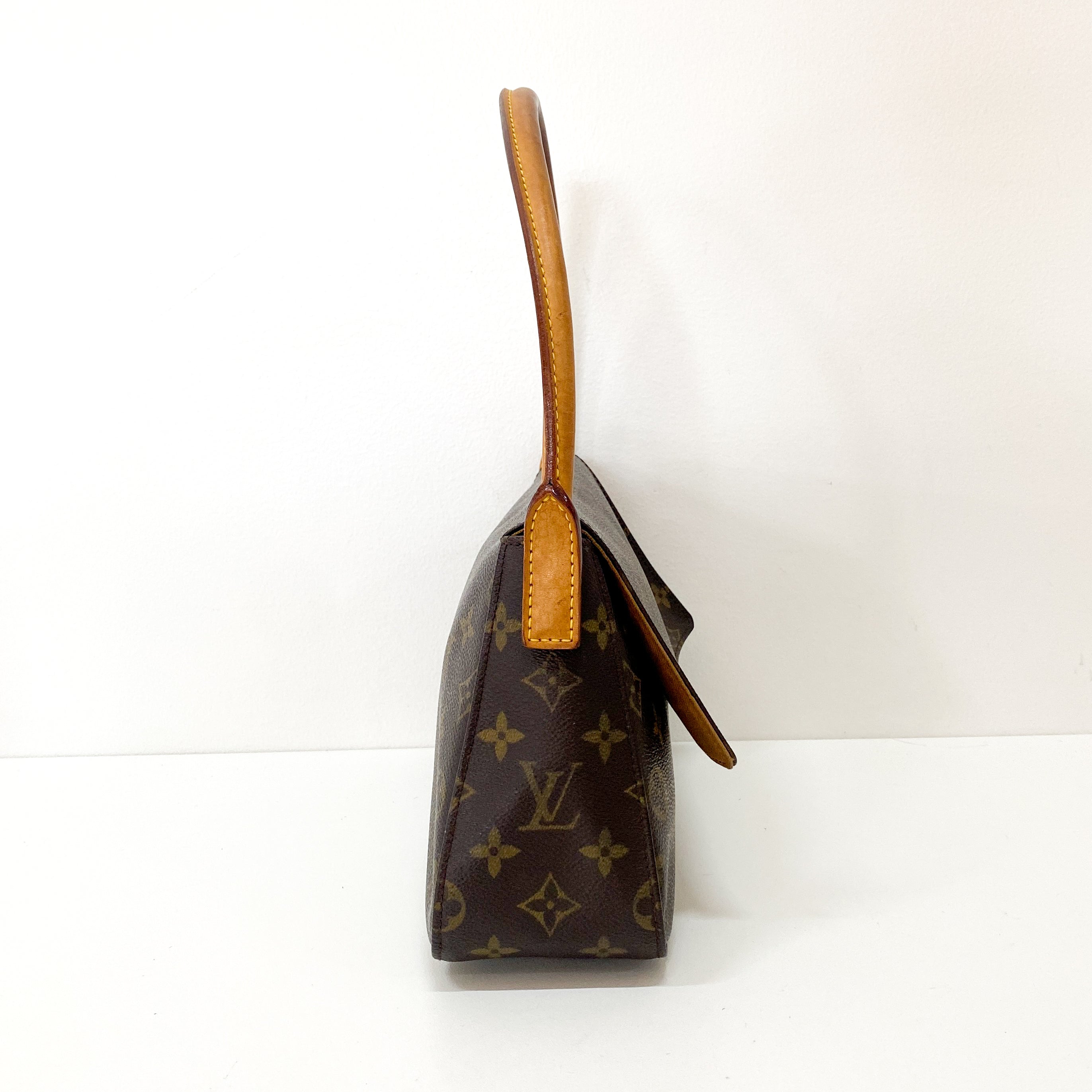 Looping PM Monogram Brown Canvas Shoulder Bag