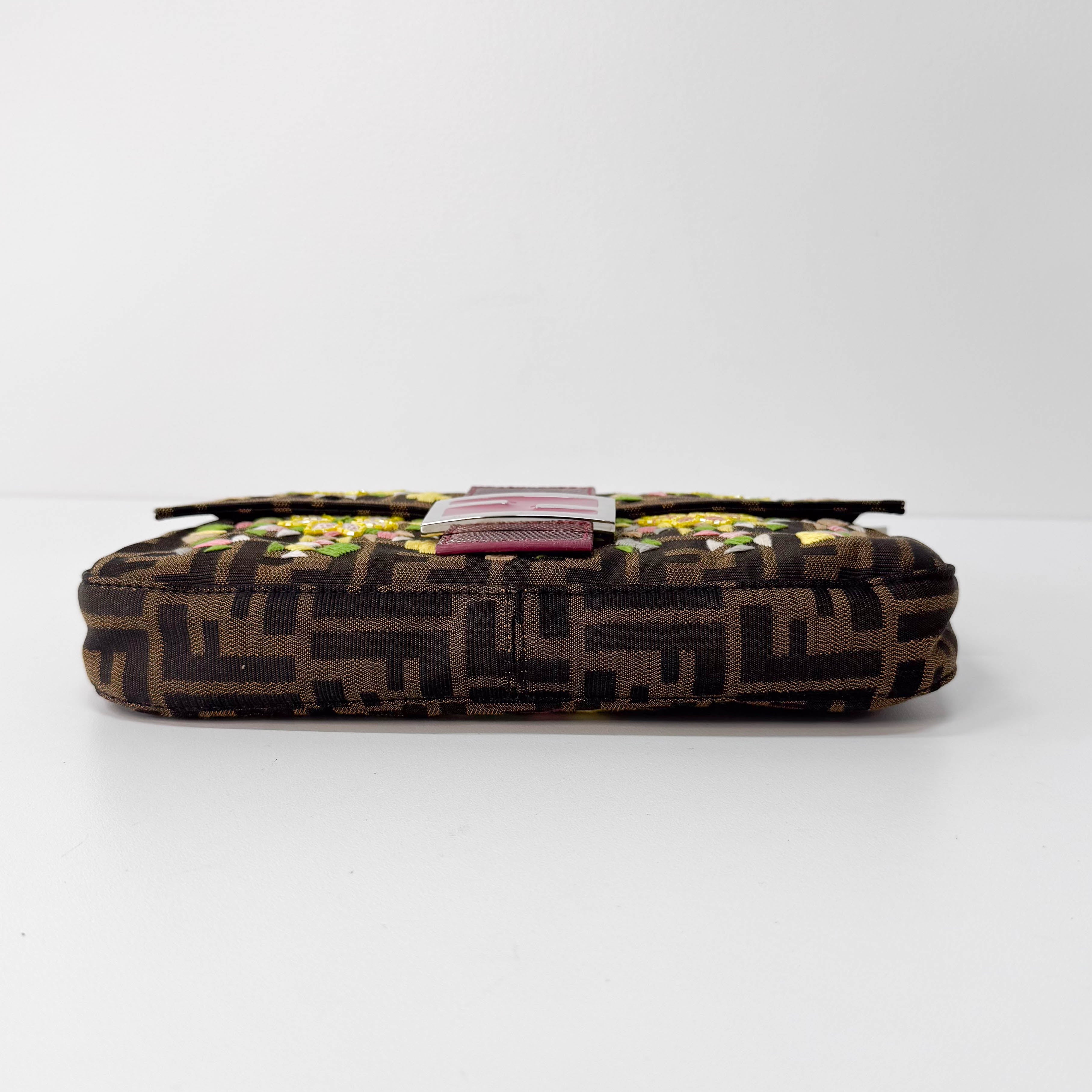 Baguette Zucca Beaded Multi Floral Shoulder Bag