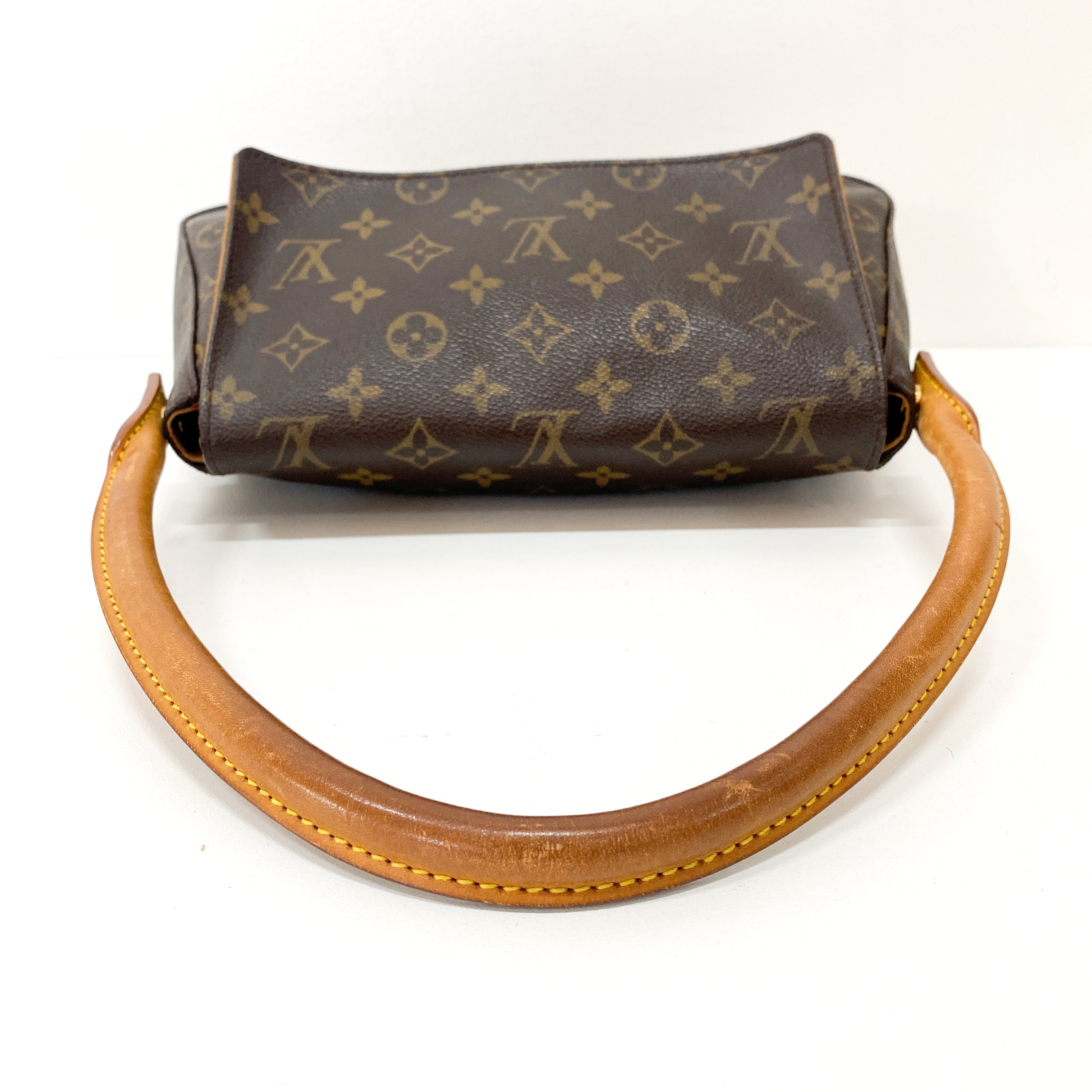 Looping PM Monogram Brown Canvas Shoulder Bag