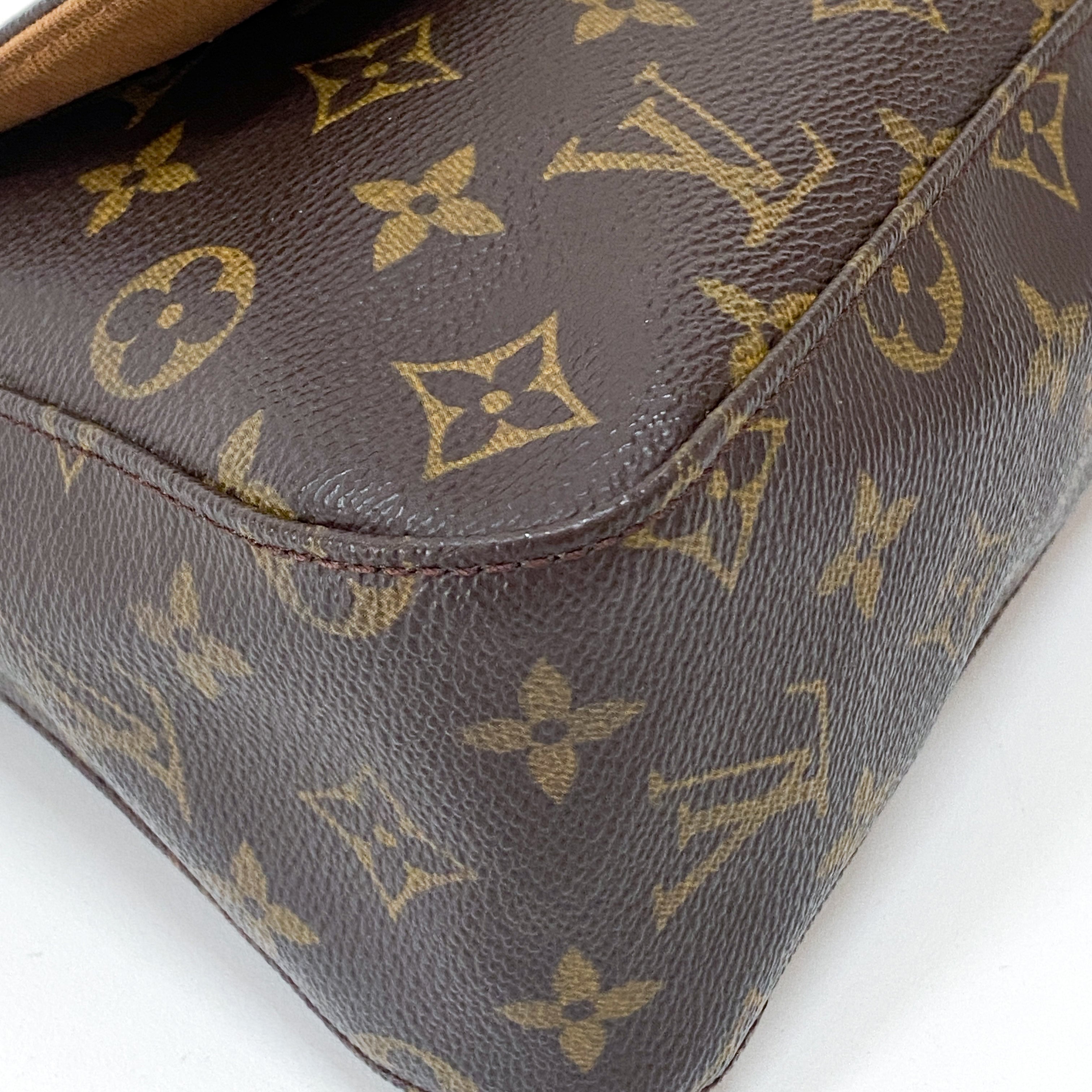 Looping PM Monogram Brown Canvas Shoulder Bag