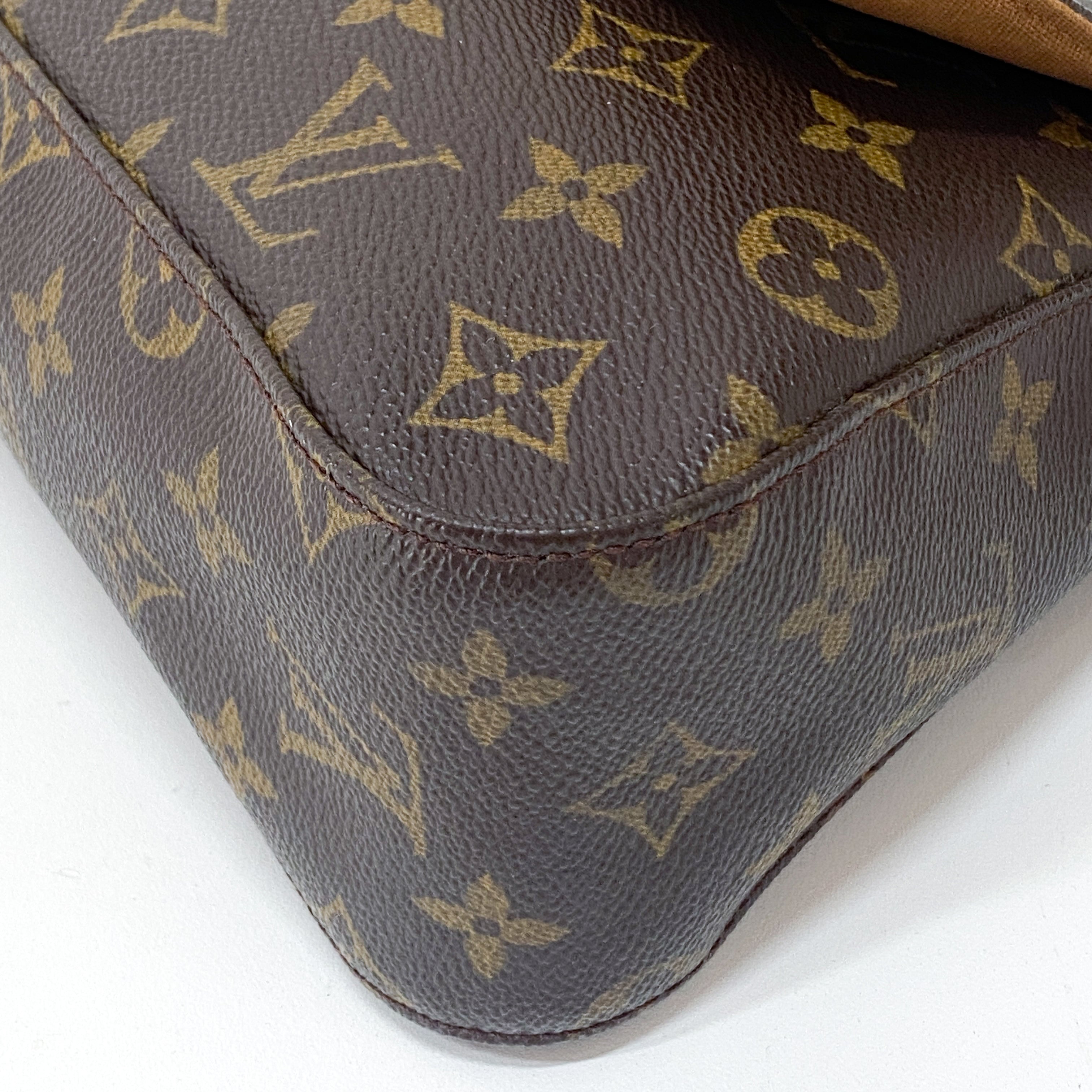 Looping PM Monogram Brown Canvas Shoulder Bag