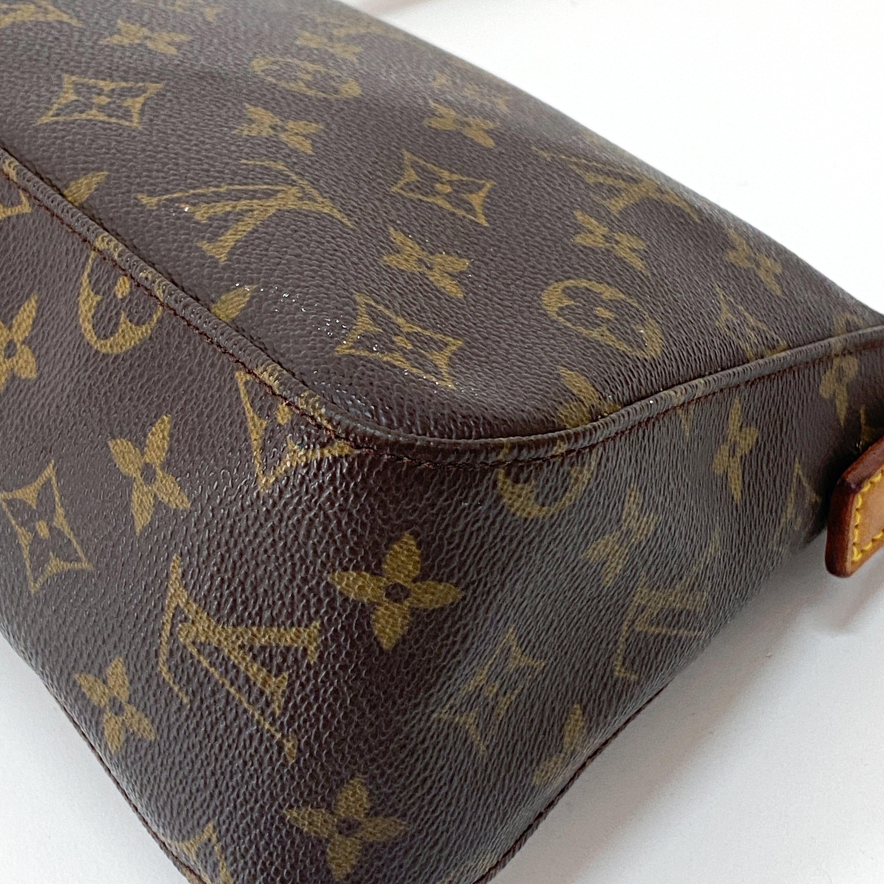 Looping PM Monogram Brown Canvas Shoulder Bag