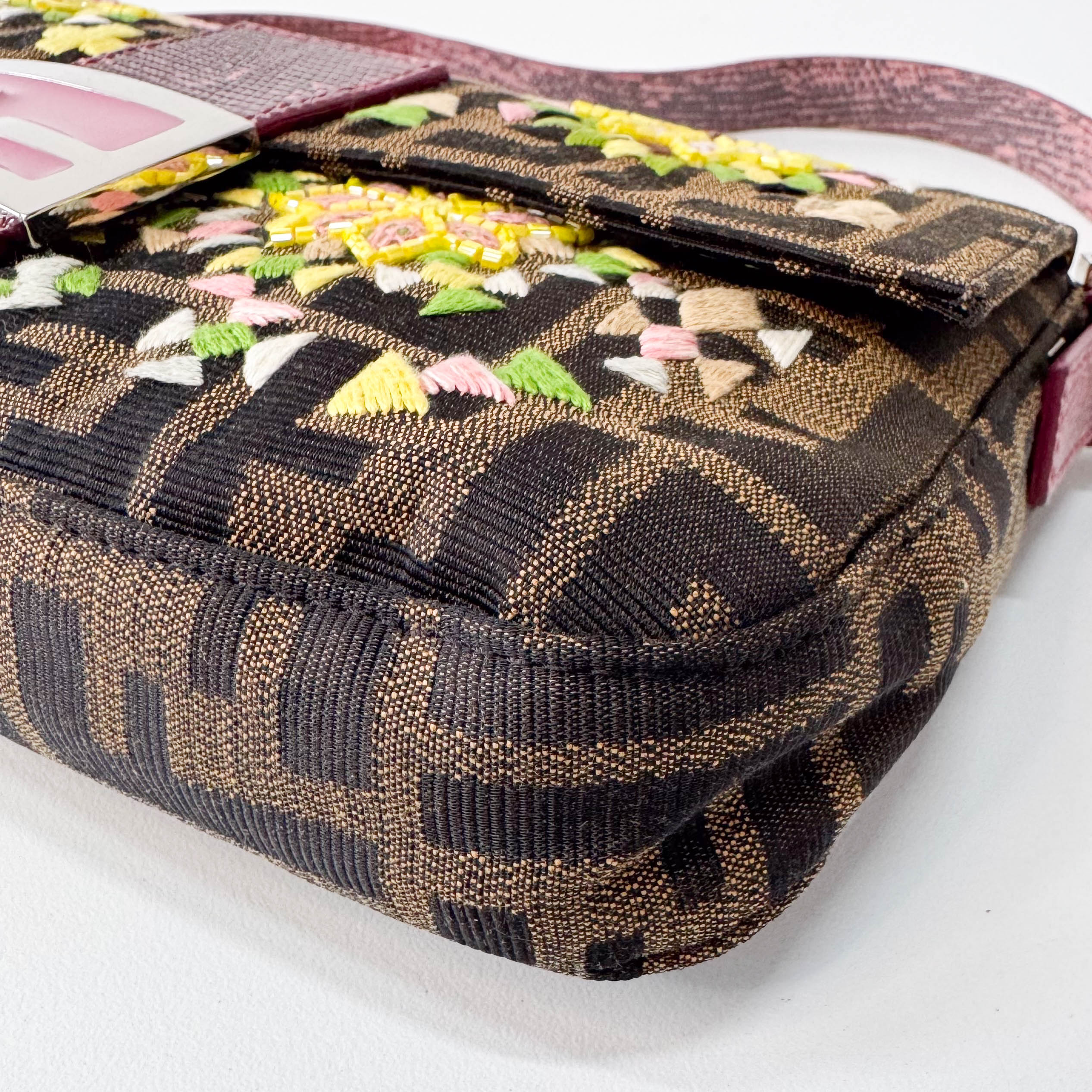 Baguette Zucca Beaded Multi Floral Shoulder Bag